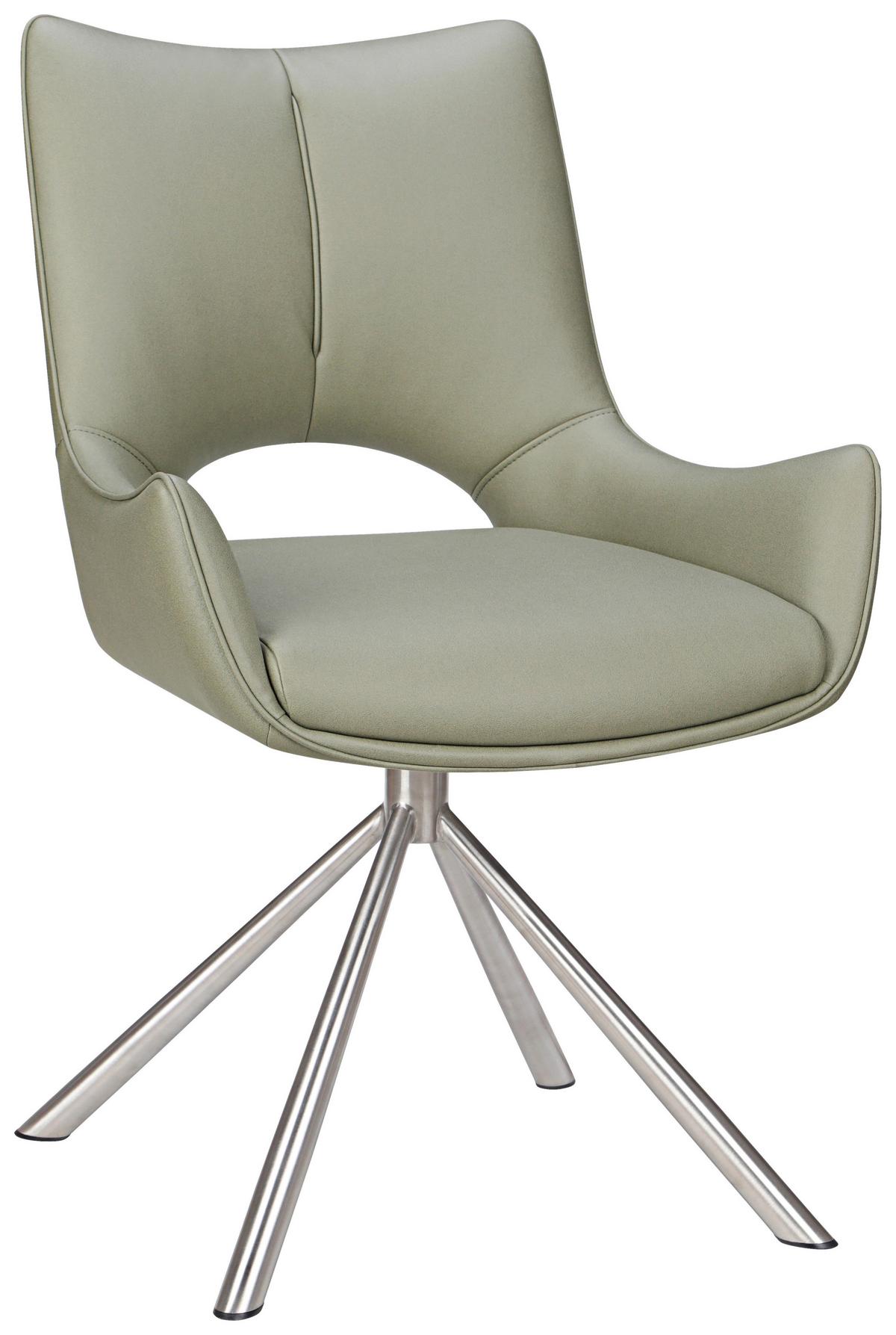 KRZESŁO APOLLO  -EXKLUSIV- - zielony/kolor stalowy, Design, metal/tkanina (57/85,5/62cm) - Carryhome