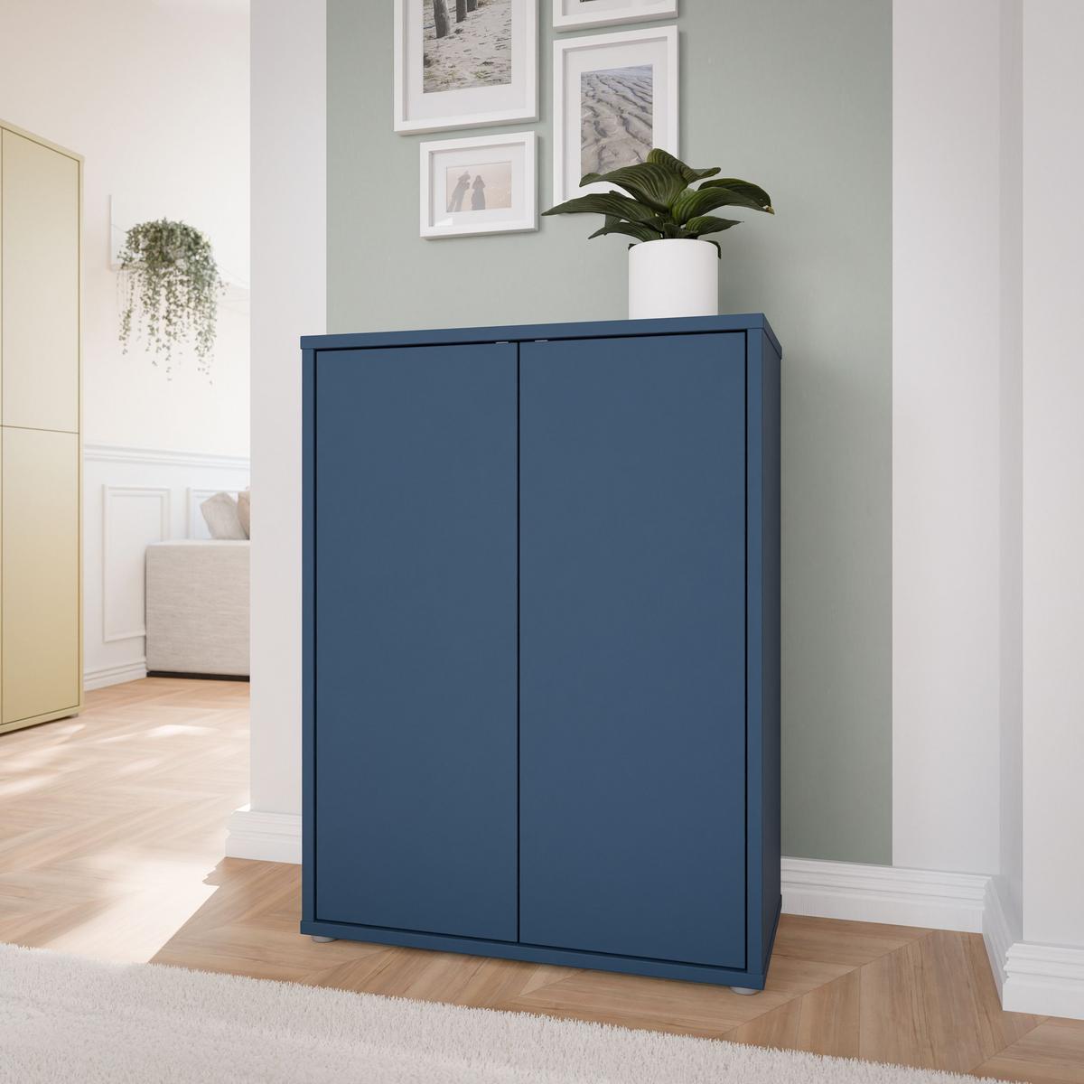 Ormar Za Cipele Alice Springs - tamno plava/siva, Moderno, drvni materijal/plastika (74,5/99,1/34,9cm) - Modern Living