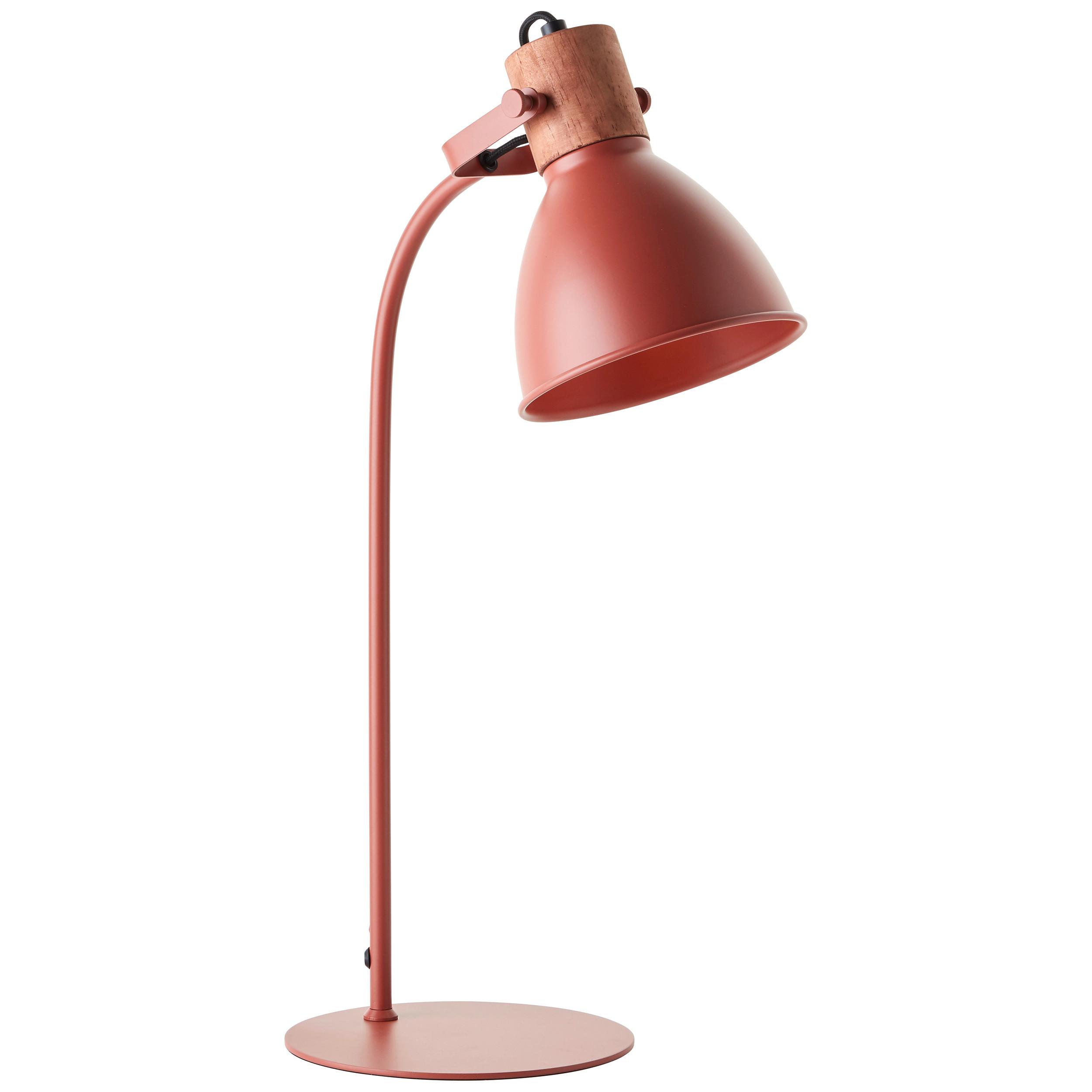 Tischleuchte Erena Rot max. 40 Watt - Rot, Basics, Holz/Metall (18/52/28,5cm) - Brilliant