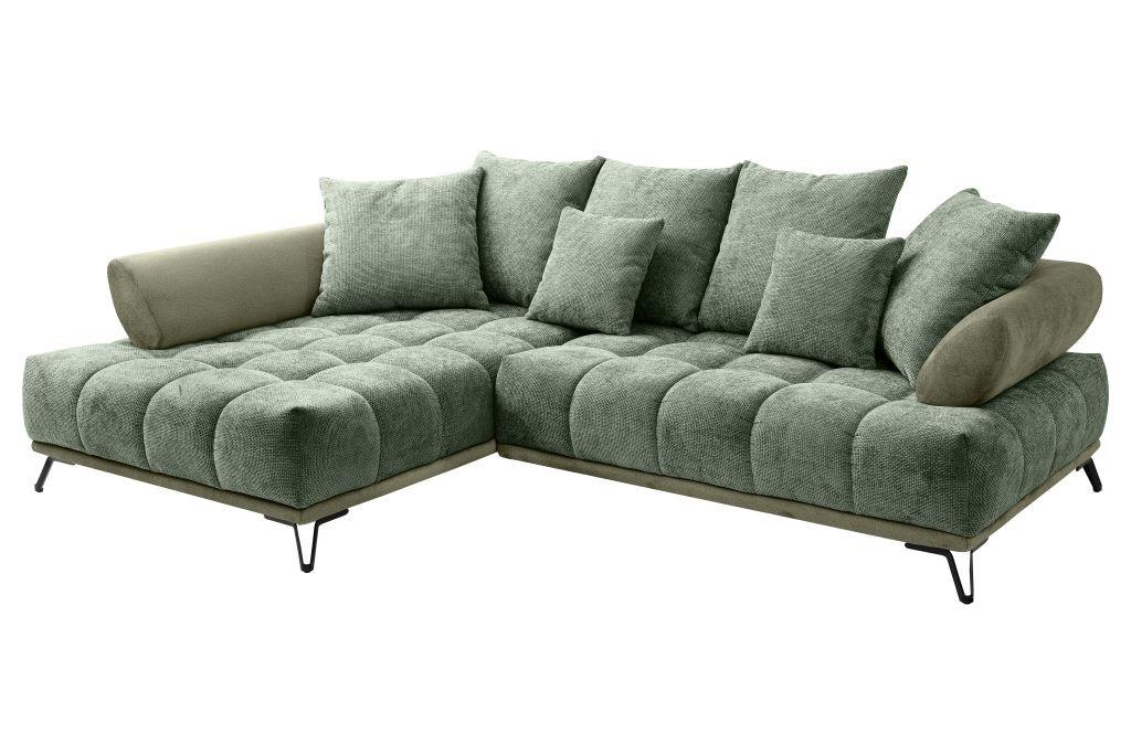 Kutna Garnitura Largo N - zelena/crna, Moderno, tekstil/metal (184/262cm) - Modern Living