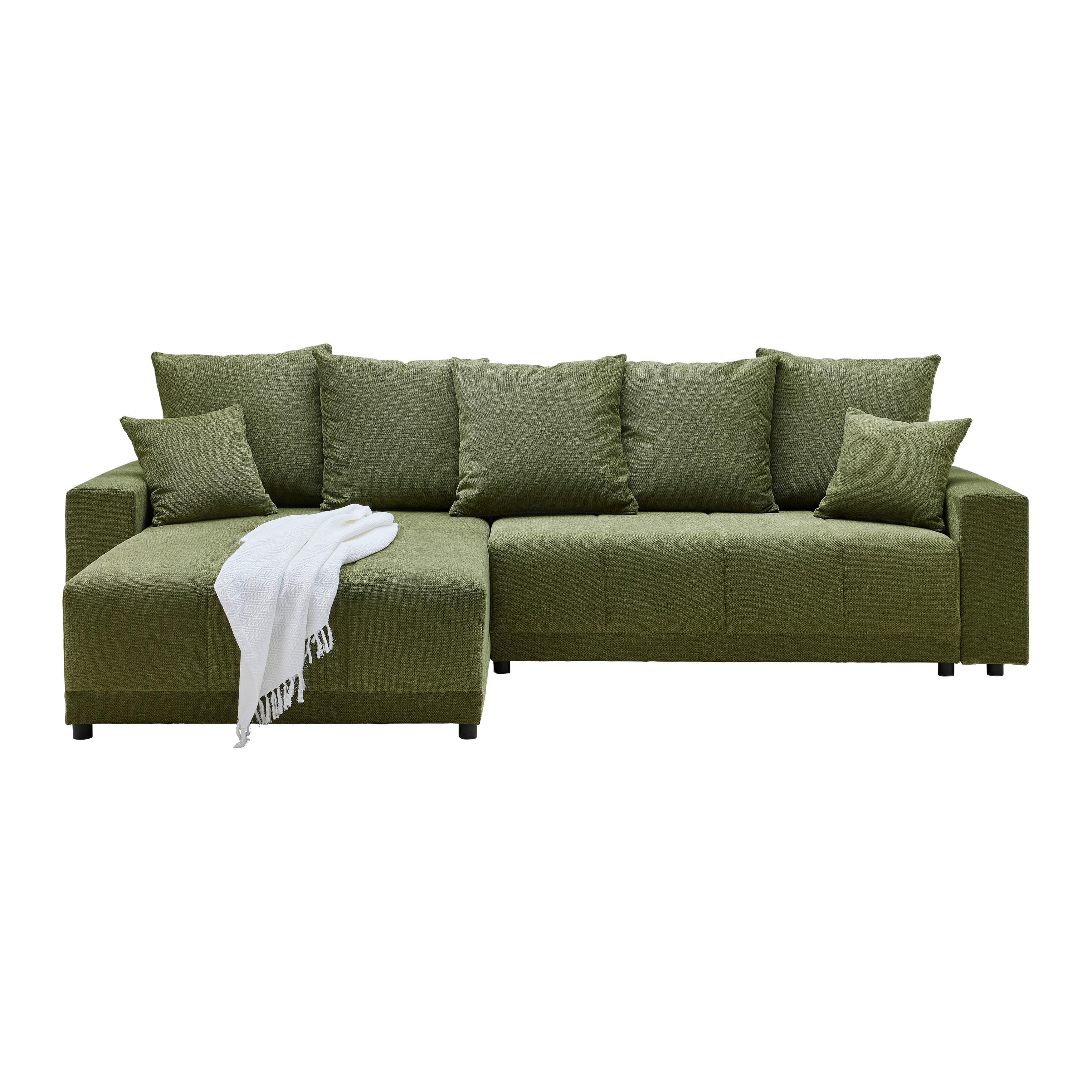 Wohnlandschaft Alatri Grün - Schwarz/Grün, MODERN, Kunststoff/Textil (289/176cm) - Based