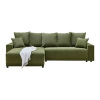 Ecksofa Grün - Schwarz/Grün, Modern, Kunststoff/Textil (289/176cm) - Based