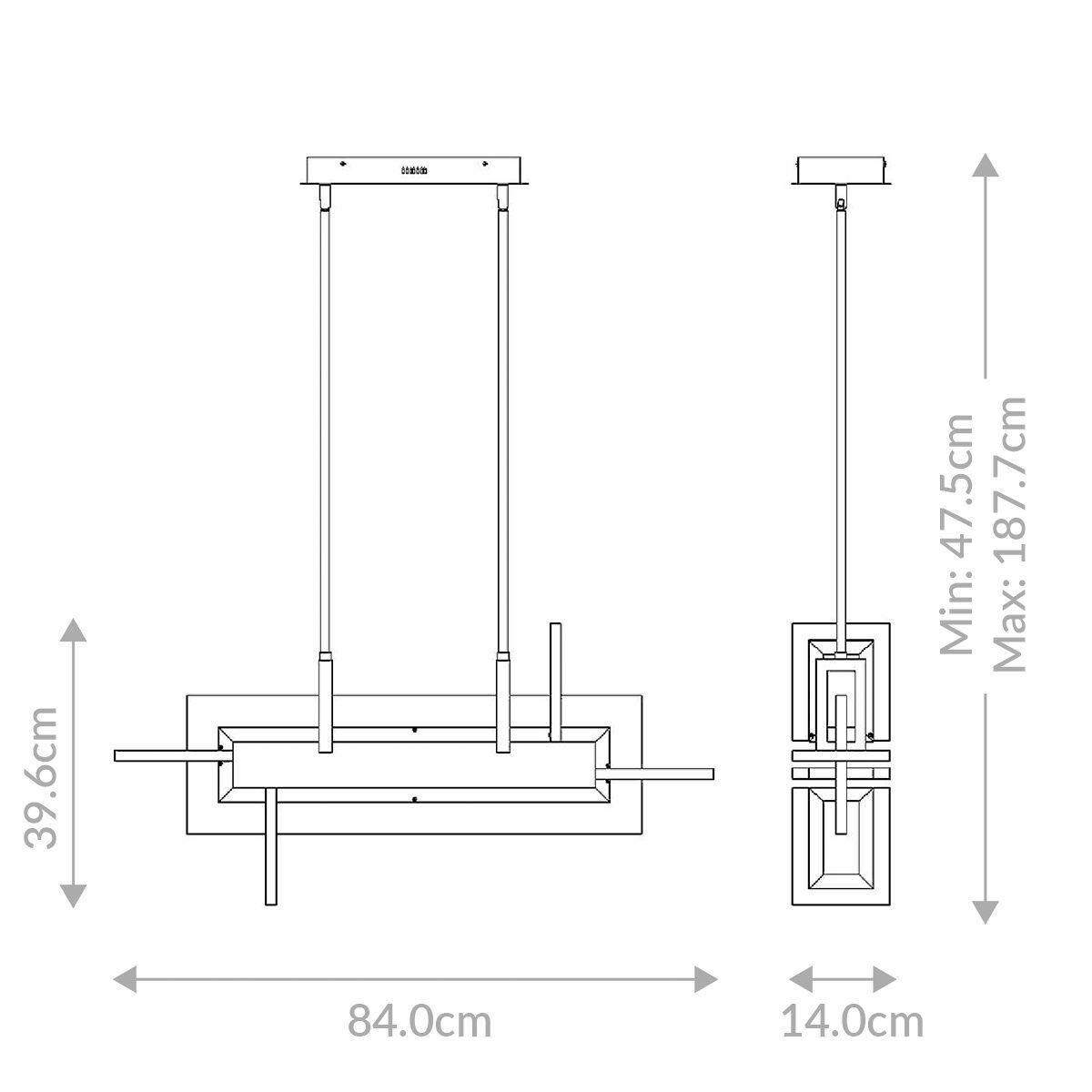 LED Függőlámpa Qn-Inizio-Lp-S-Bk - fekete, Design, műanyag/fém (84/47,5/14cm) - Elstead Lighting