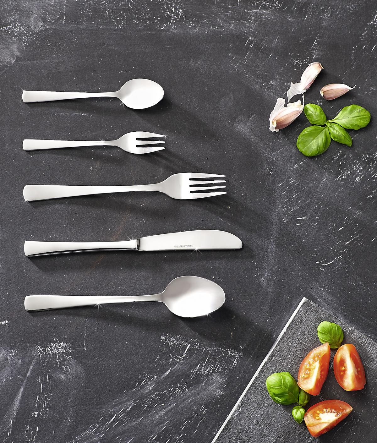 ZESTAW SZTUĆCÓW 040-250 - kolor chromowy, Basics, metal (37,5/3,5/24cm) - Justinus