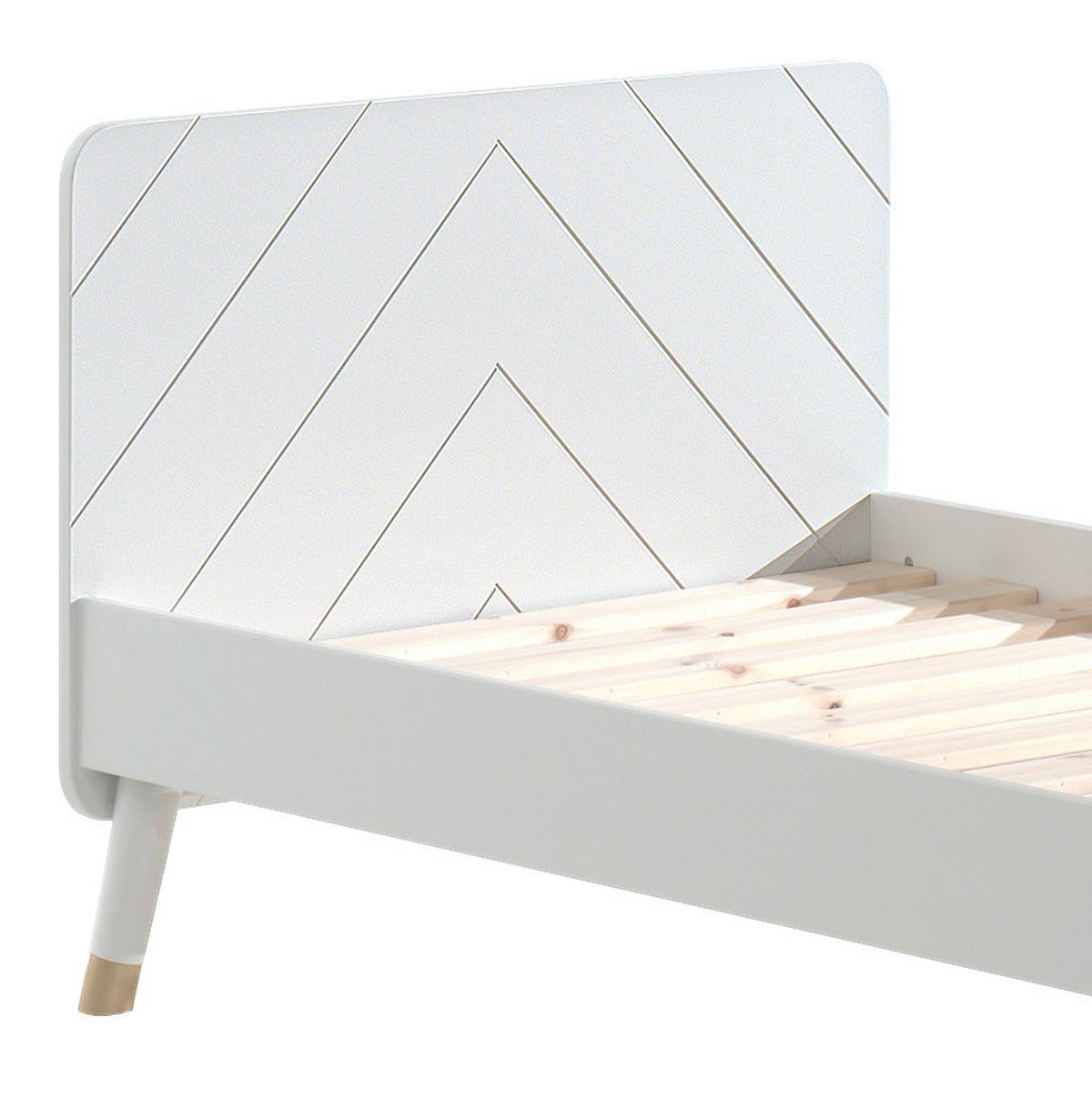Bett Billy ca. 90x200 cm Satin Weiß - Weiß, KONVENTIONELL, Holzwerkstoff (90/200cm) - MID.YOU