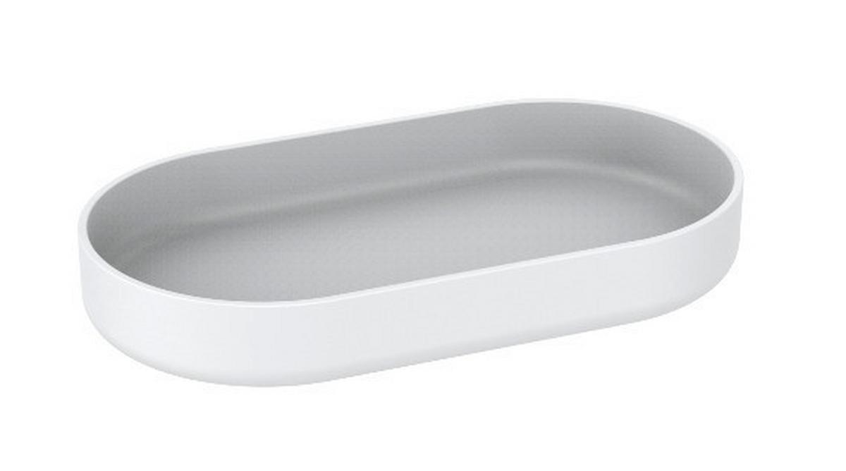 Tablett Naime in Weiß - Weiß, MODERN, Kunststoff (17,7/2,3/9,6cm) - Premium Living