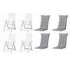 GARTENSTUHL-SET TAMPA+AUFLAGEN SET - Weiß/Grau, MODERN, Kunststoff/Textil (44/111/50cm) - Gardenson