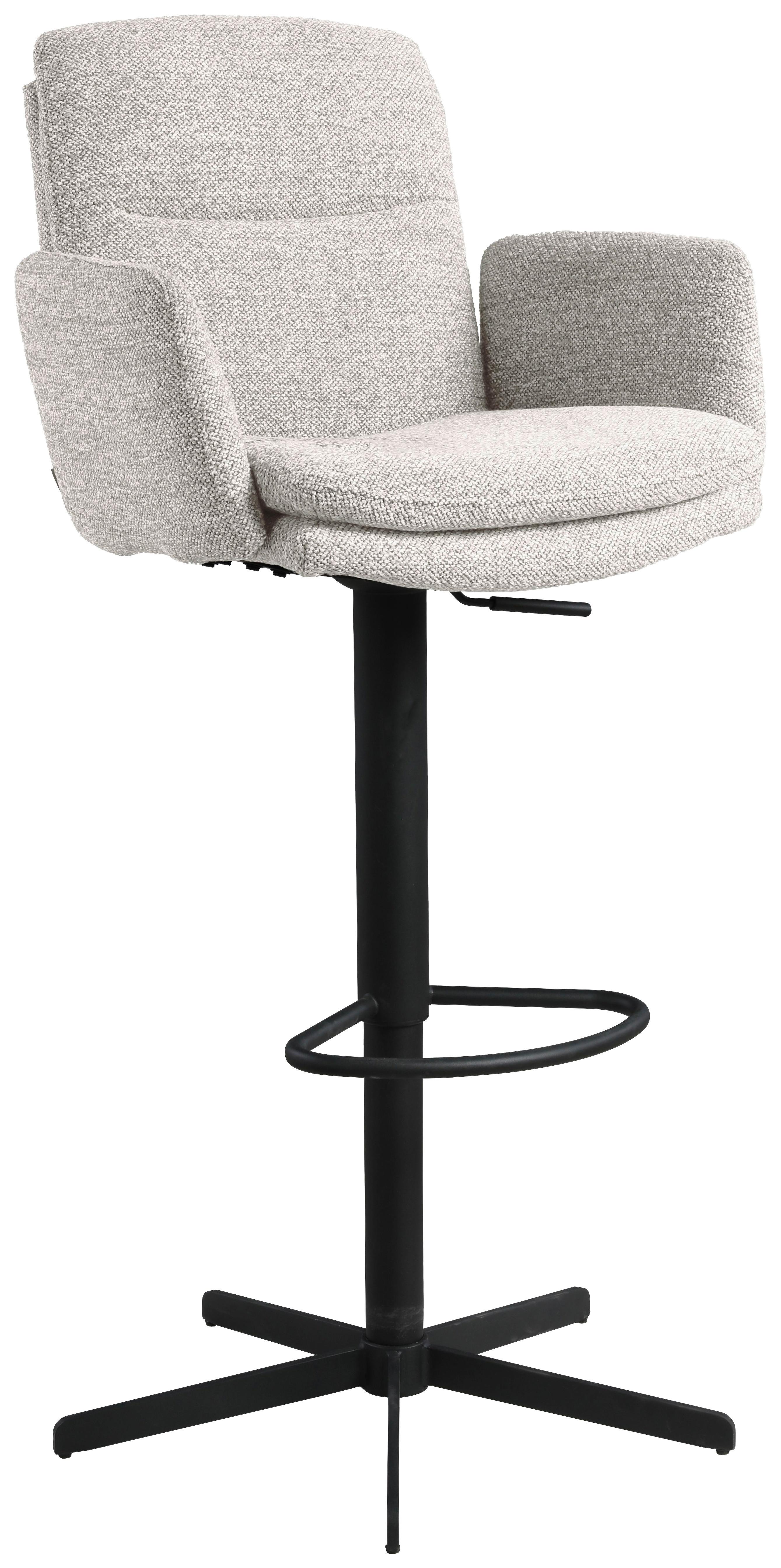 STOŁEK BAROWY FUNNY -EXKLUSIV- - beżowy/czarny, Design, metal/tkanina (55/92-117/54cm) - Novel