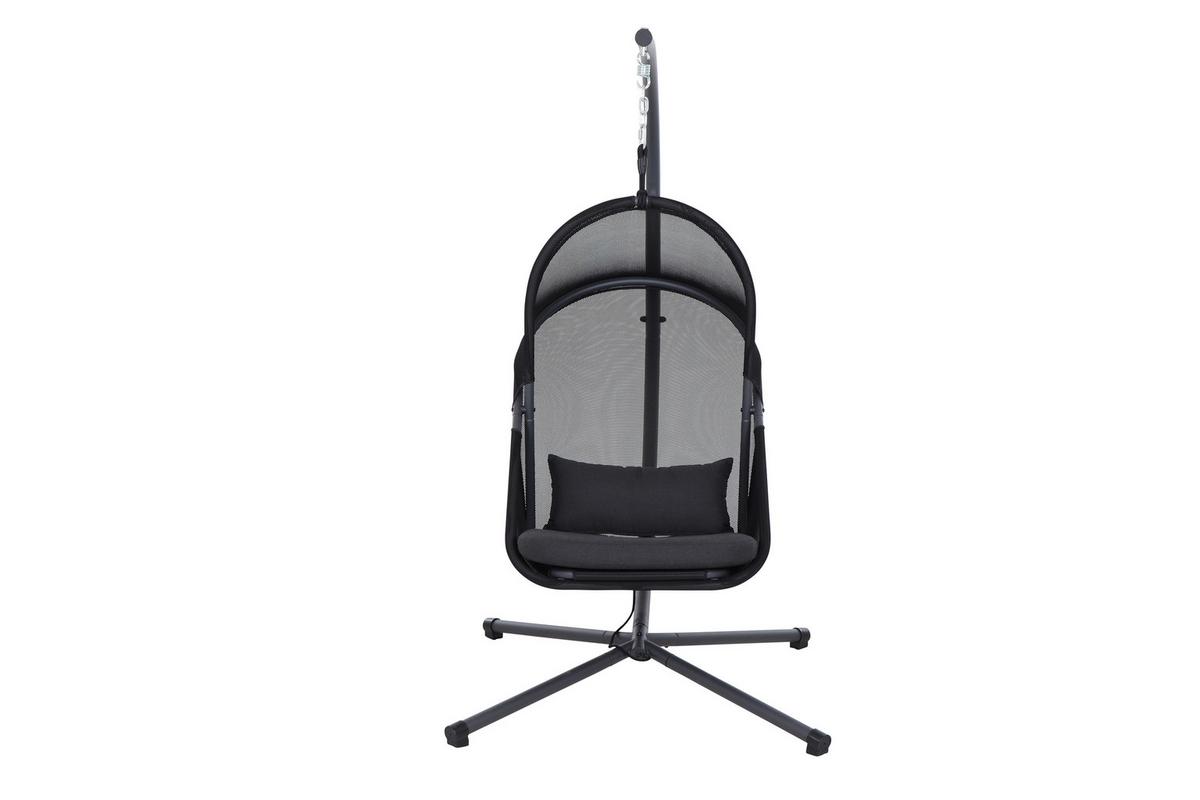 Hängesessel "Yobaya", Schwarz B/H/T 123/195/106 cm - Anthrazit/Schwarz, KONVENTIONELL, Kunststoff/Textil (123/195/106cm) - Siena Garden