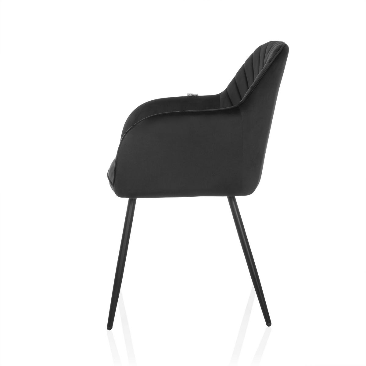 Naslanjač Charvelle, Črna - črna, Moderno, kovina/tekstil (55/86/58cm) - MID.YOU