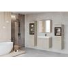 Badmöbel-Set 5-tlg. Madrit mit LED ca. 140 cm Kaschmir/Beige - Kaschmir/Beige, LIFESTYLE, Glas/Keramik (120,4/131,5/30,2cm) - P & B