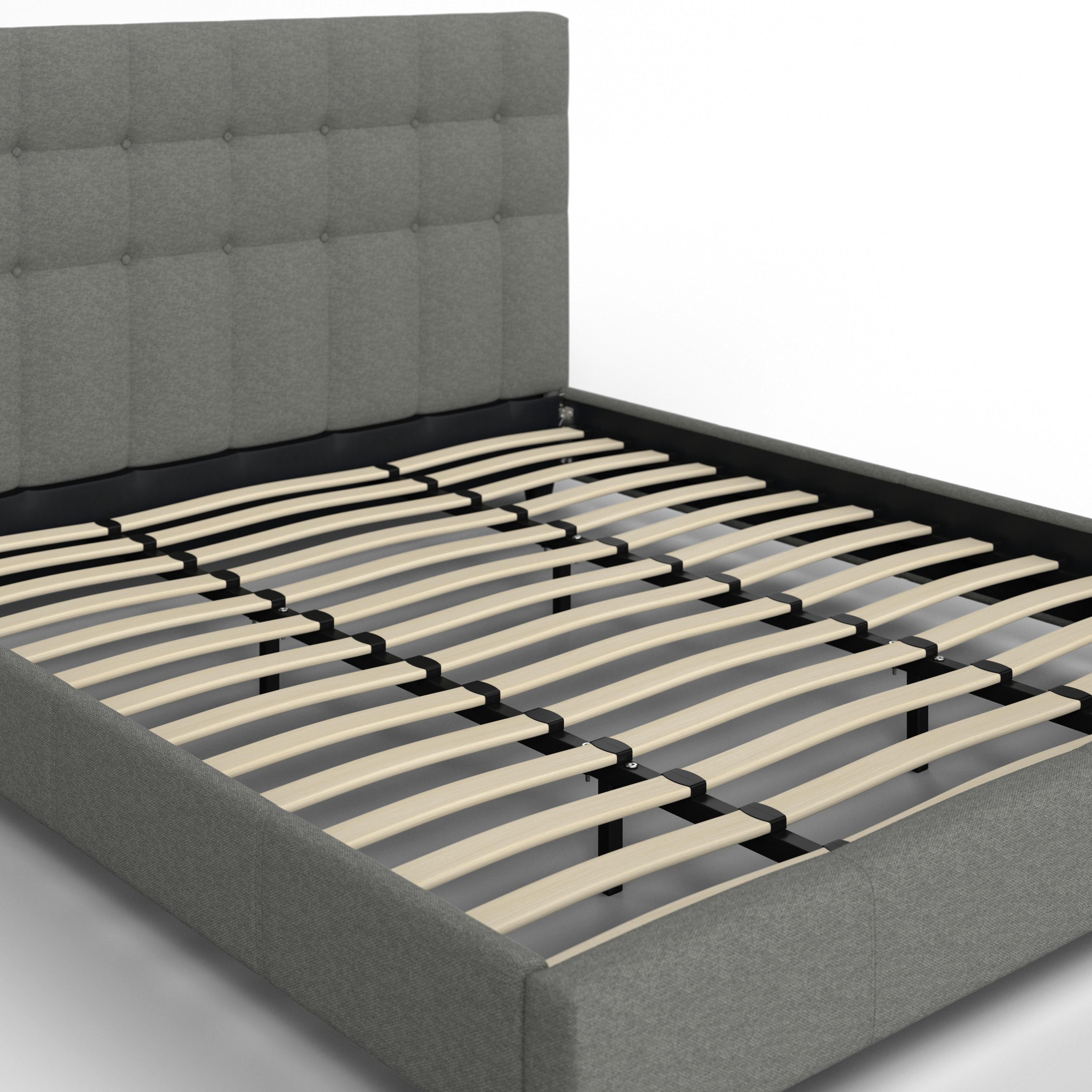 STOPPAD SÄNG FREDERICO - ljusgrå/svart, Modern, metall/trämaterial (180/200cm) - Bessagi Home