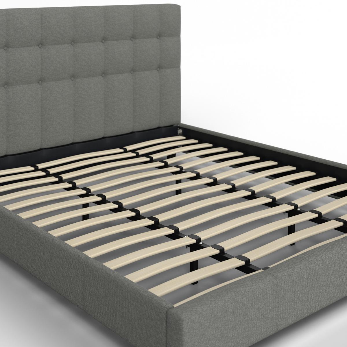 Kárpitozott Ágykeret Frecerico - világosszürke/fekete, Modern, faalapú anyag/textil (180/200cm) - Bessagi Home