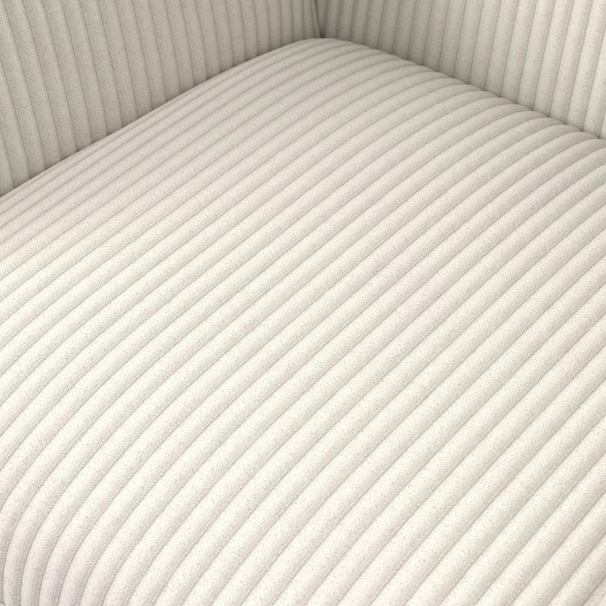 Armlehnstuhl Mairo Creme Cord Gepolstert - Buchefarben/Creme, MODERN, Holz/Textil (66cm) - Bessagi Home