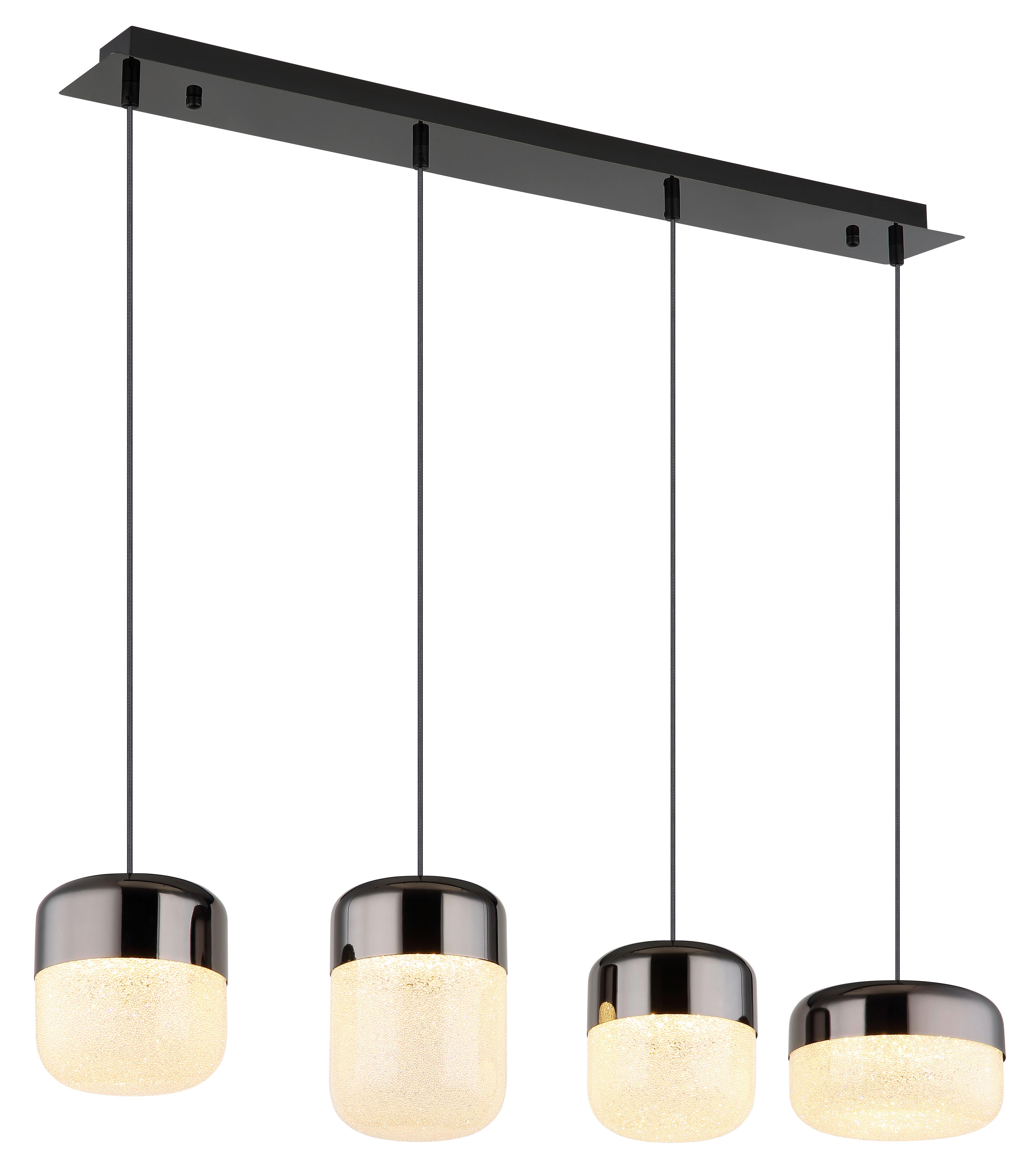 LED-Hängeleuchte Cristallica Graphitfarben max. 40 Watt - Klar/Graphitfarben, Design, Glas/Metall (99/20cm) - Globo