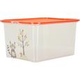 Box mit Deckel Andi aus Kunststoff - Türkis/Transparent, Kunststoff (48/36/25,5cm)