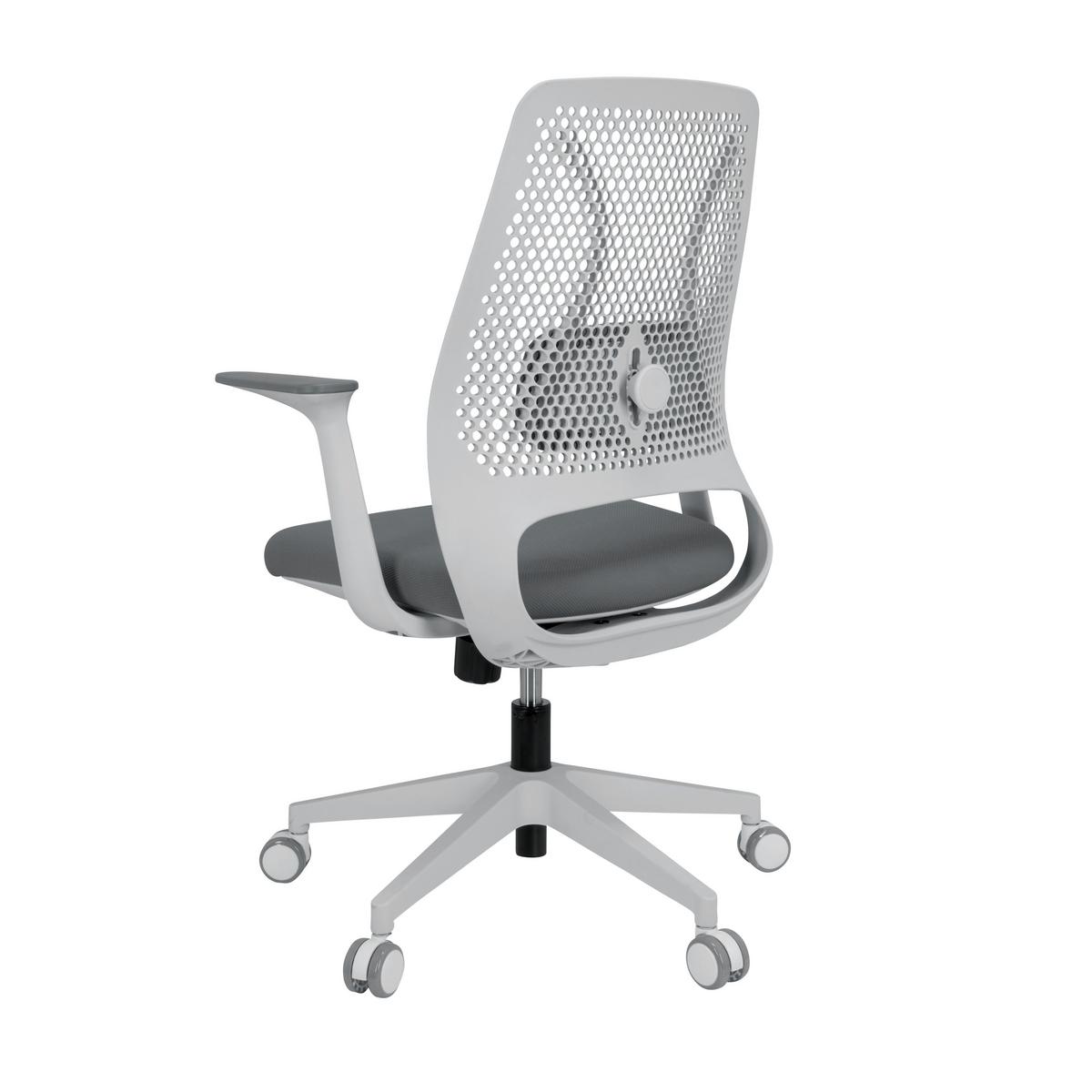 Pisarniški Stol Parferio W, Siva - siva/bela, Basics, umetna masa/tekstil (63/99/56cm) - MID.YOU