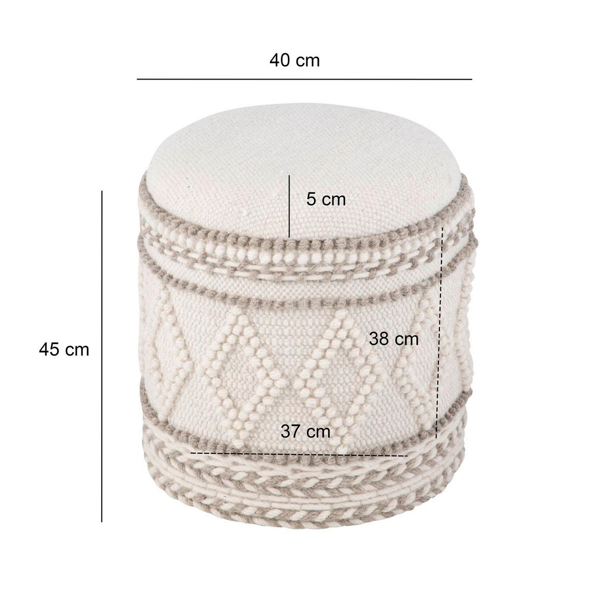 HOCKER WL7.419 - Creme, Basics, Textil (40/45/40cm) - Livetastic