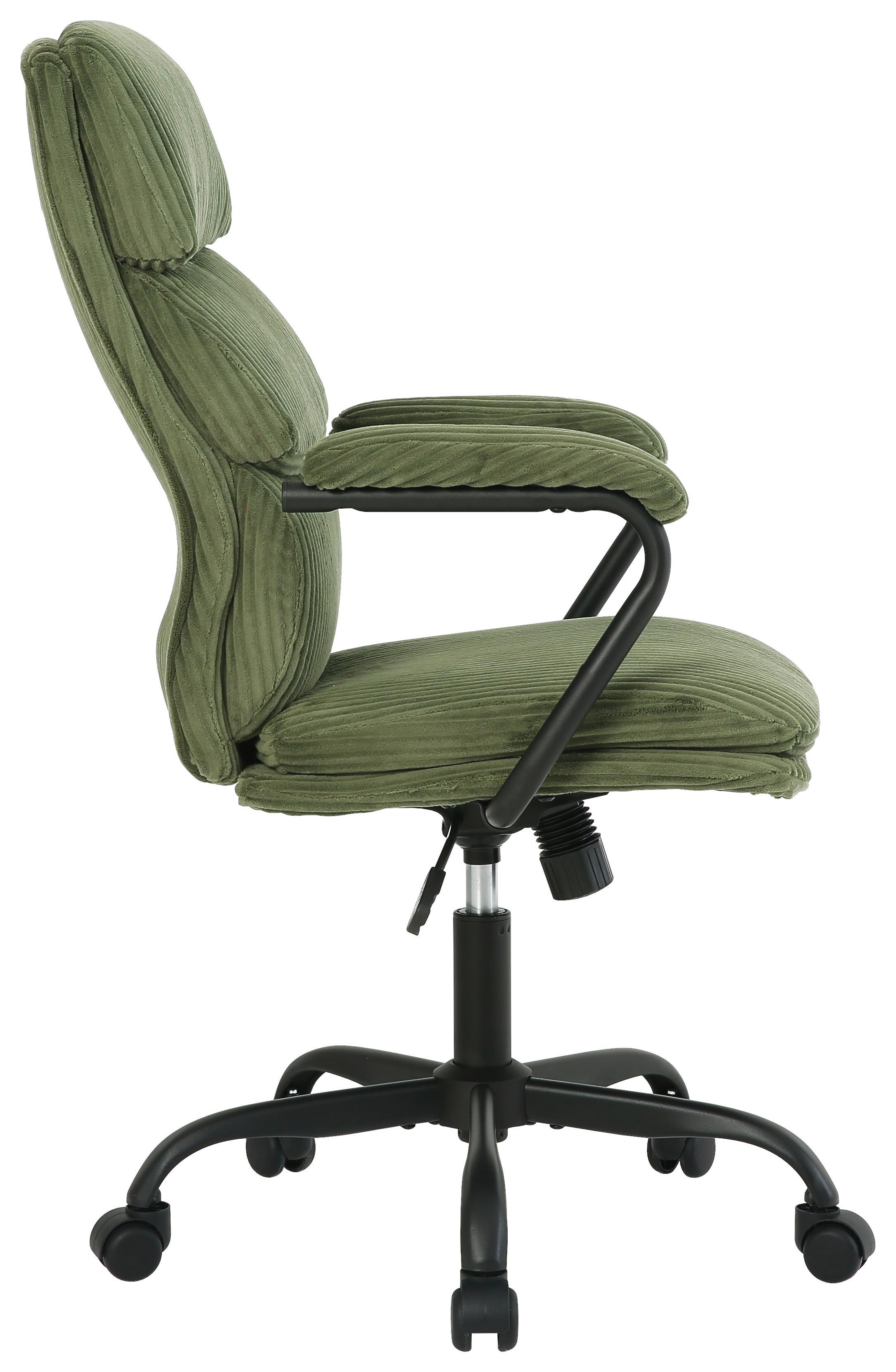 SNURRSTOL MANHATTAN 2 - grön/svart, Modern, metall/trä (58/102-112/64,5cm) - Mömax