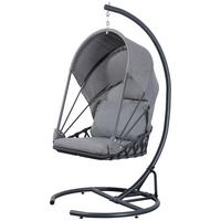 Viseči Stol Moon, Siva - siva/antracit, Basics, kovina/tekstil (120/100/200cm) - Acamp