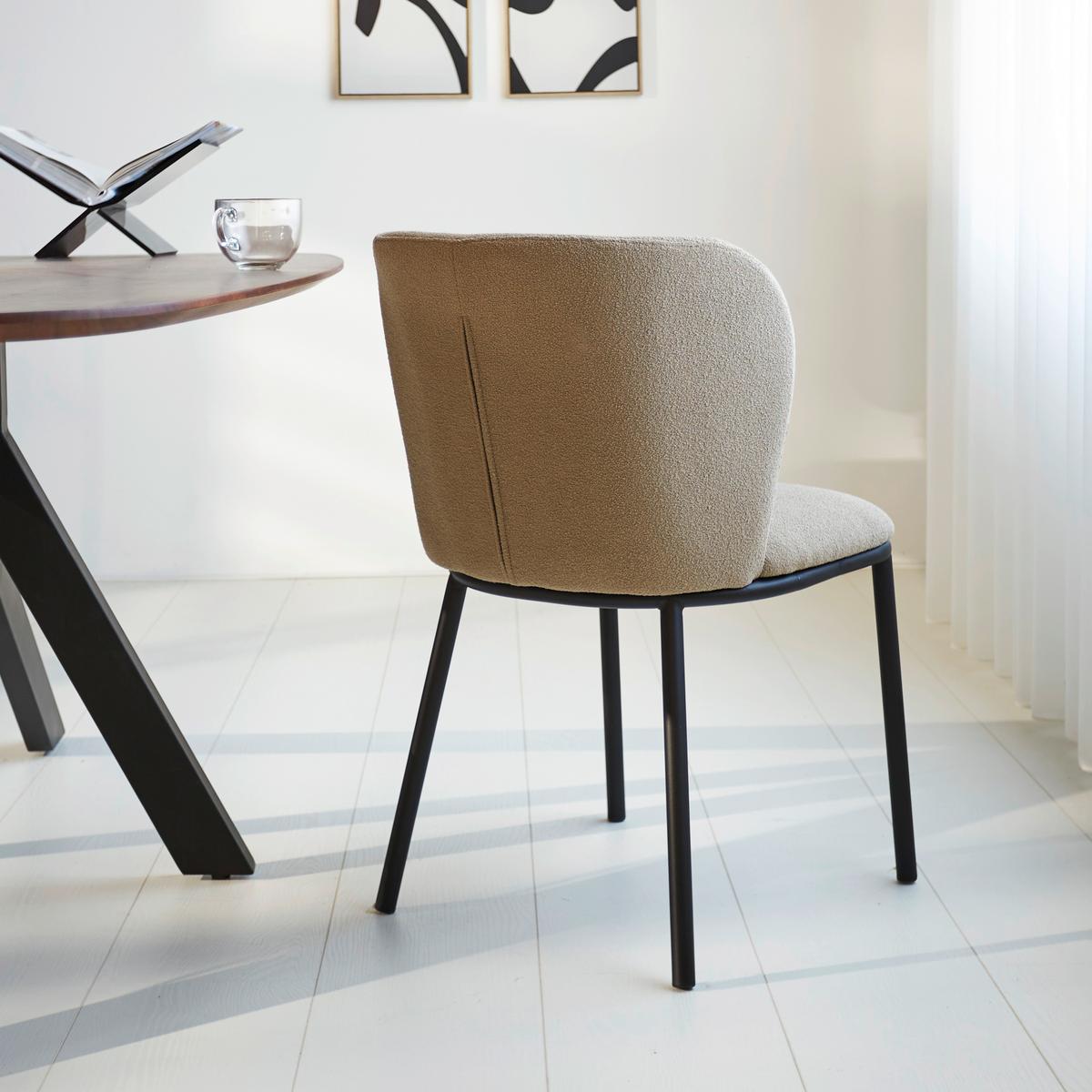 Stuhl-Set Bourges Taupe - Taupe/Schwarz, MODERN, Textil/Metall (52/80/44cm) - MID.YOU