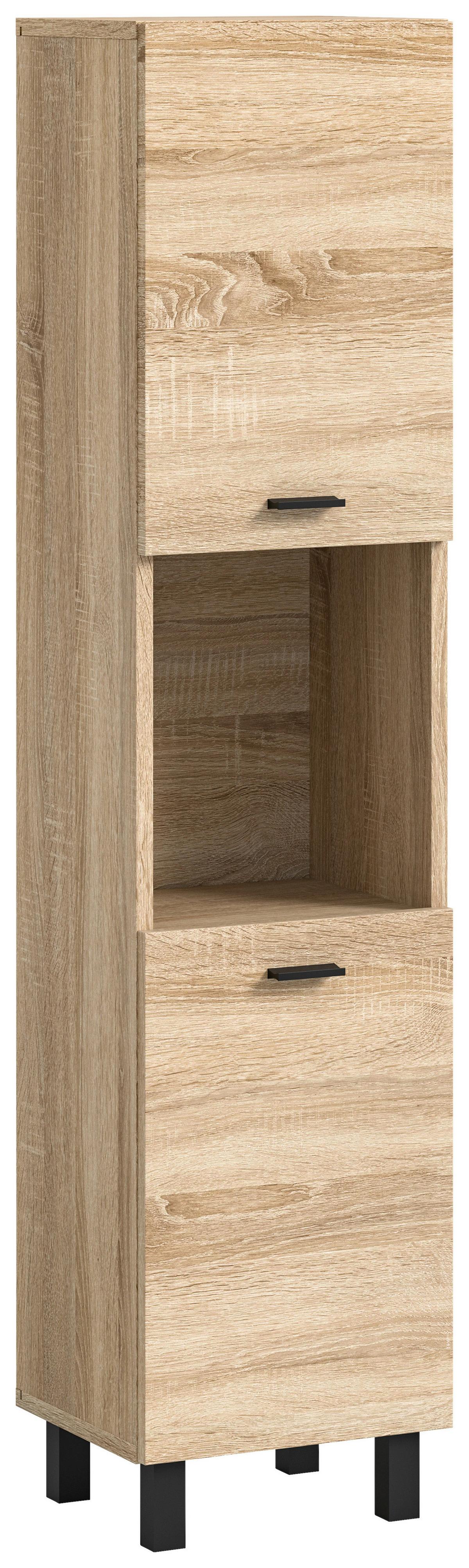 Srednje Visoka Omara Boston, Barva Hrasta - hrast sonoma, Moderno, umetna masa/leseni material (30/125/29cm) - MID.YOU