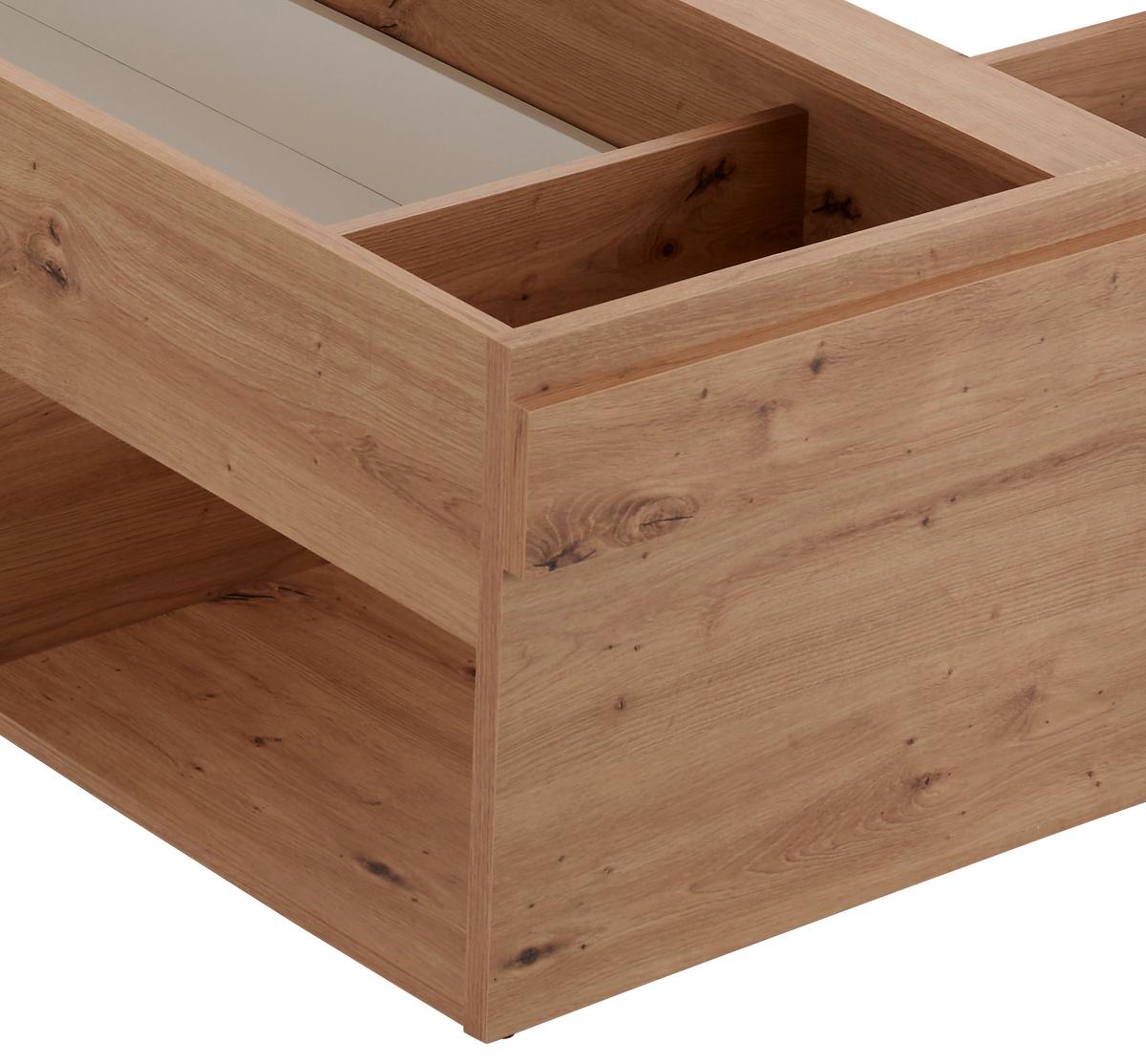 Krevet Box 120 - bijela/hrast Artisan, Moderno, drvni materijal (120/200cm) - Modern Living