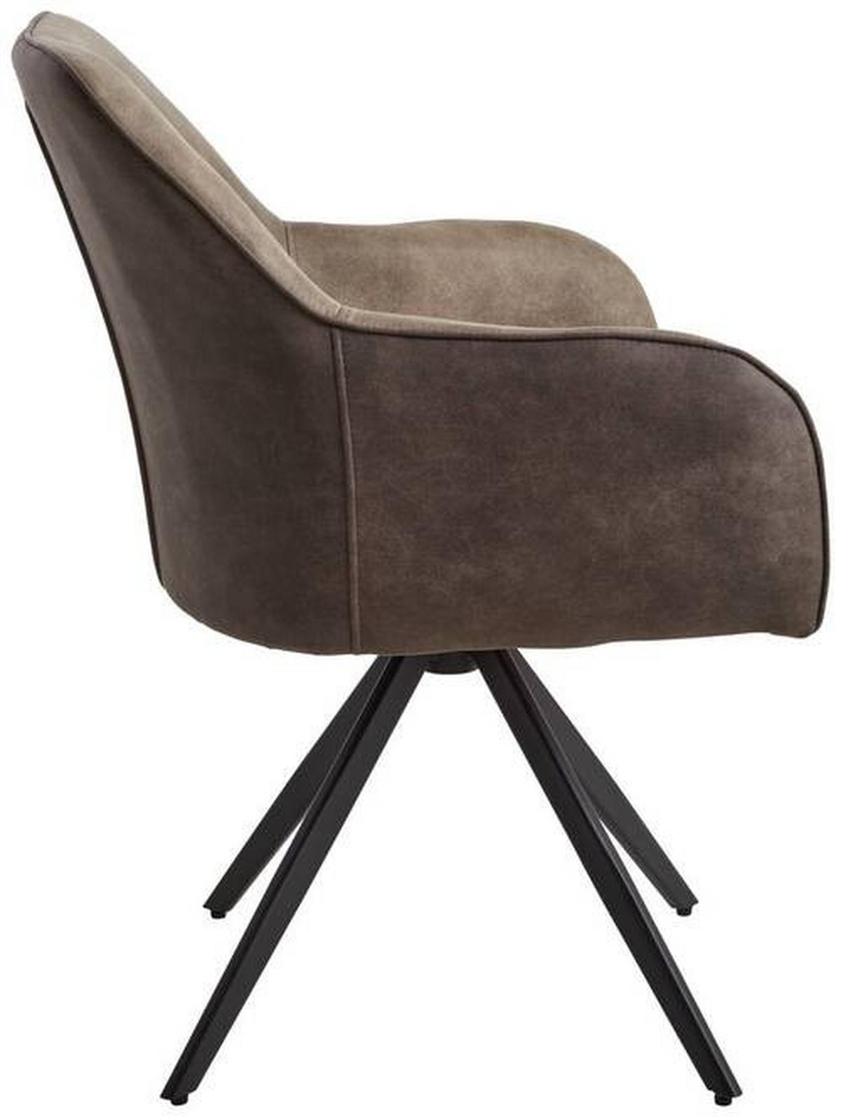 KRZESŁO Z PODŁOKIETNIKAMI ZWEI - czarny/brązowy, Modern, metal/drewno (62/83/62cm) - Livetastic