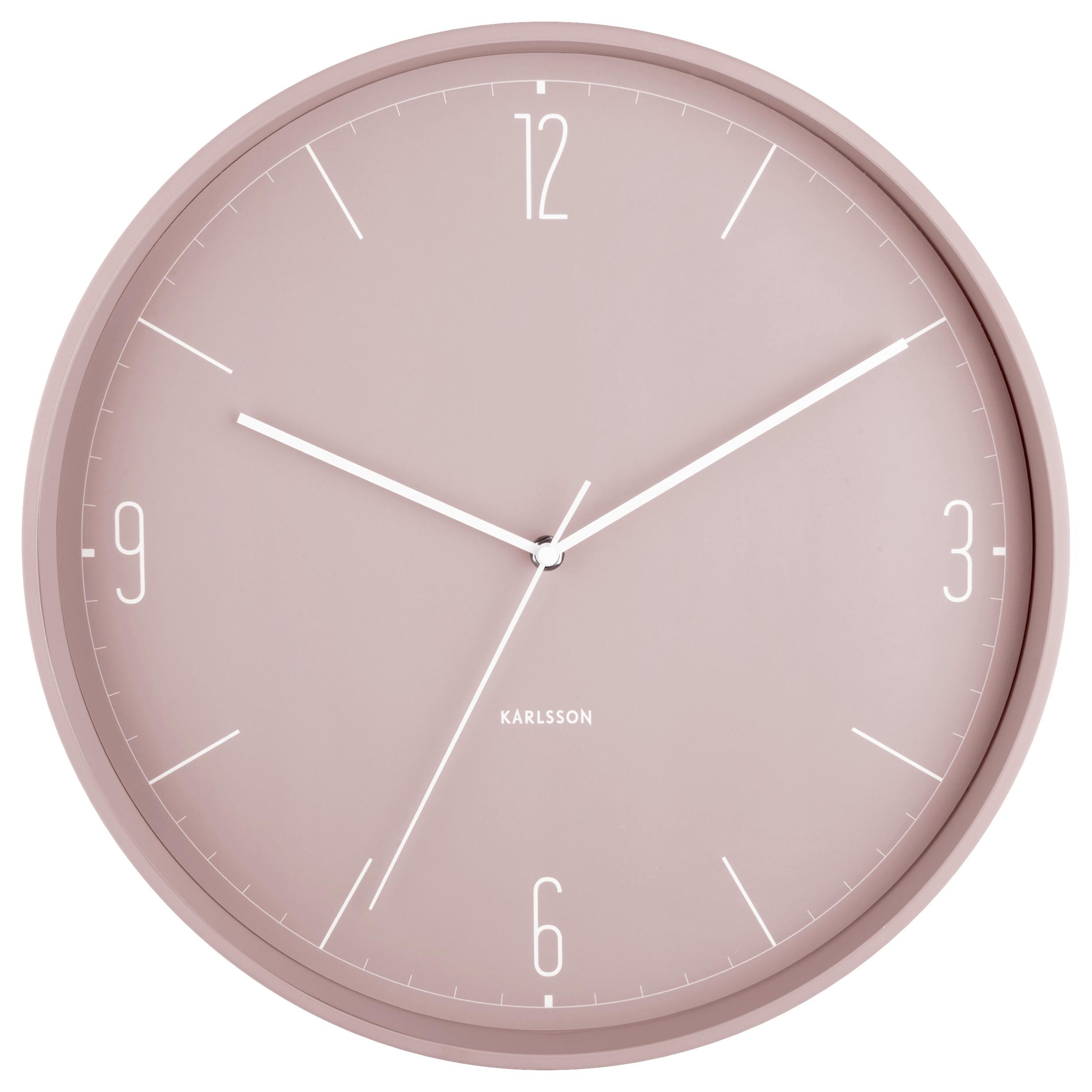 Wanduhr Numbers in Hellrosa - Hellrosa, ROMANTIK / LANDHAUS, Metall (40cm) - Karlsson