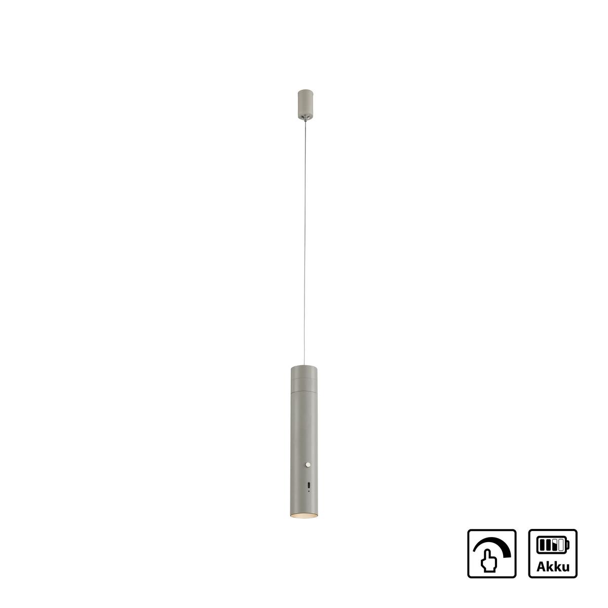LAMPA WISZĄCA LED 18281-40 ATTACH - greige, Design, tworzywo sztuczne/metal (4/4/200cm)