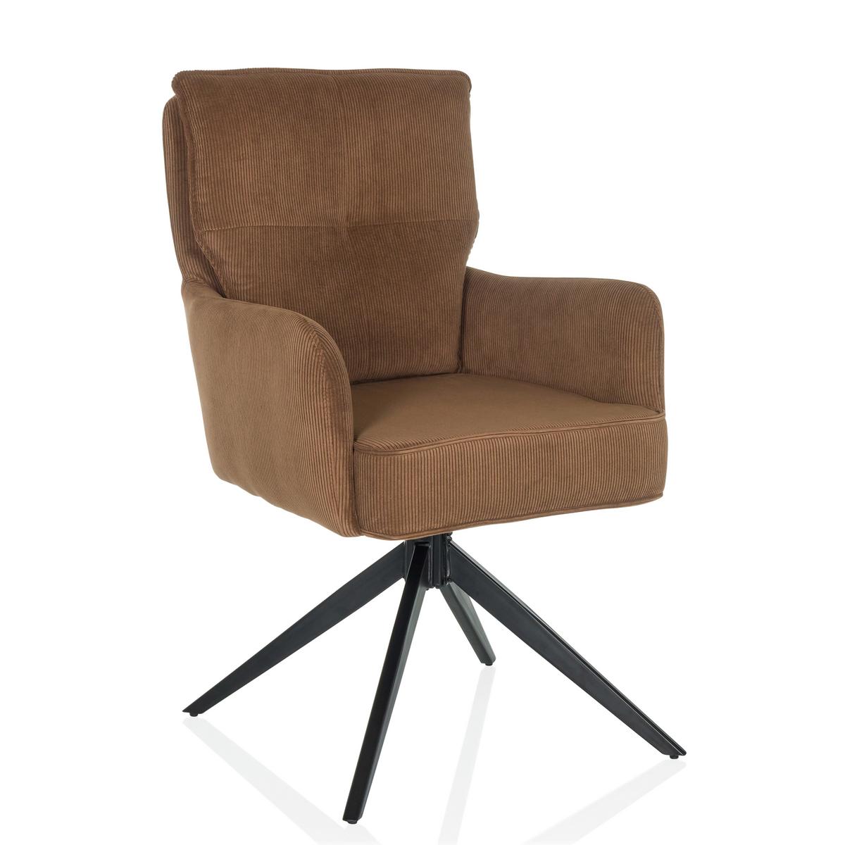 Naslanjač Tarugo, Rjava - črna/rjava, Moderno, kovina/tekstil (58/94/60cm) - MID.YOU