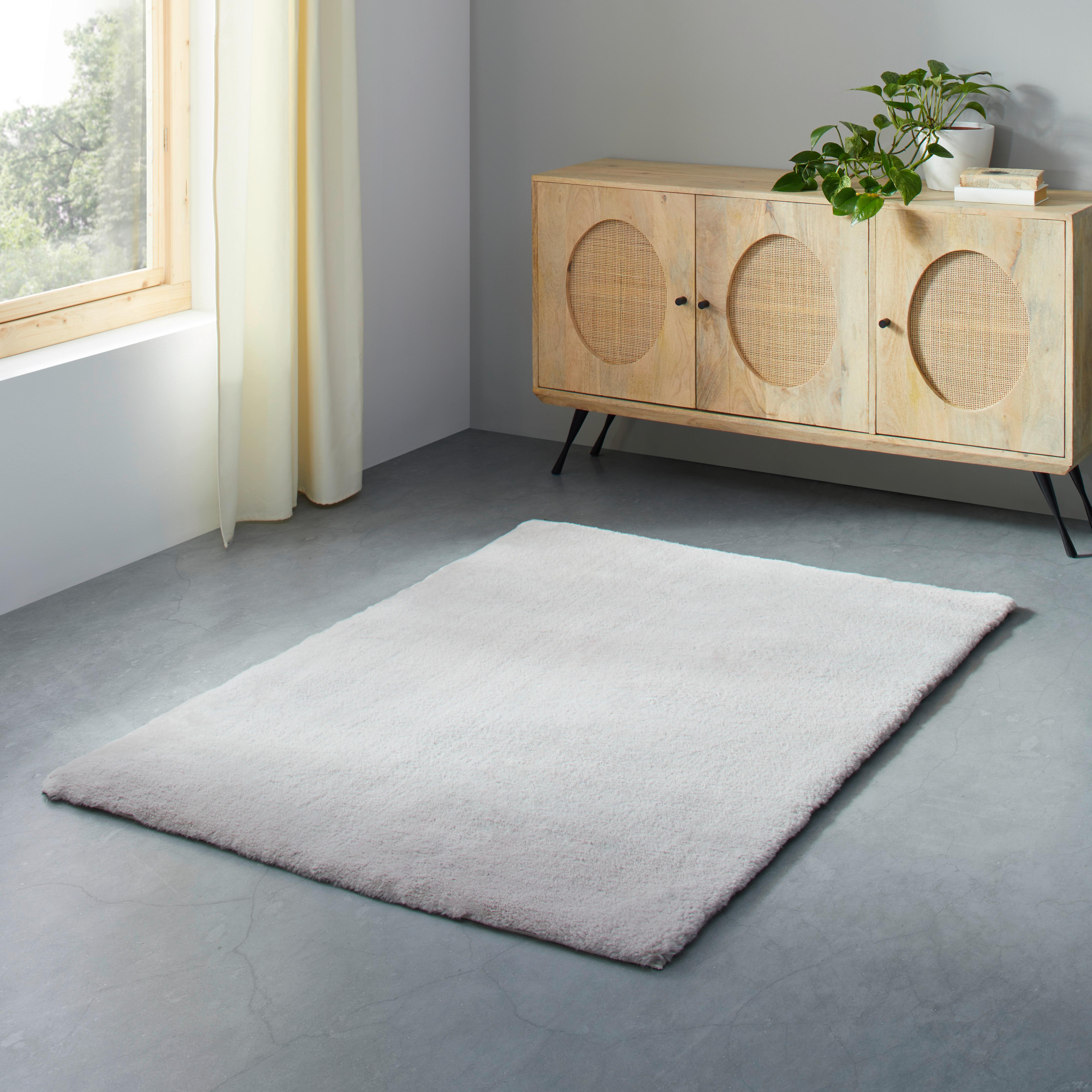 VÄVD MATTA FUZZY 1 - grå, Modern, textil (80/150cm) - Mömax