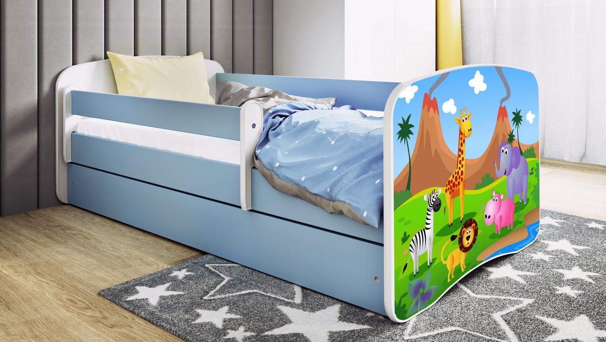 Troška Postelja Babydreams, Bela, Modra, 80x160cm - modra/bela, Moderno, tekstil/leseni material (80/160cm) - MID.YOU