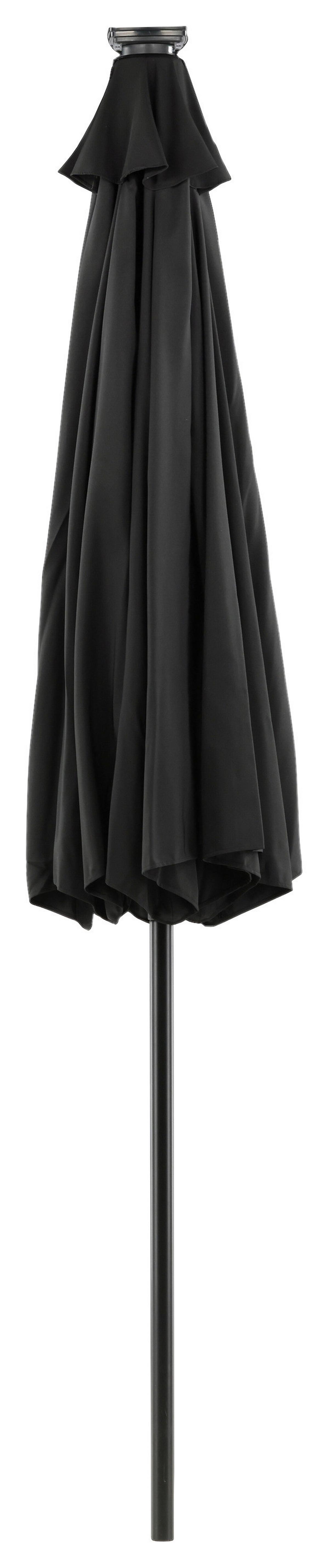Sonnenschirm Sabal m. LED ca. 270x241 cm Schwarz Solar - Schwarz, KONVENTIONELL (270/241/270cm) - Gardenson
