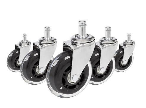 Set Kolesc Za Vrtljivi Stol Rolo Skate, Srebrna, 5-Delni - srebrne barve/prosojno, Basics, kovina/umetna masa (3,6/9,2/7,6cm) - MID.YOU