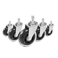 Set Kolesc Za Vrtljivi Stol Rolo Skate, Srebrna, 5-Delni - srebrne barve/prosojno, Basics, kovina/umetna masa (3,6/9,2/7,6cm) - MID.YOU