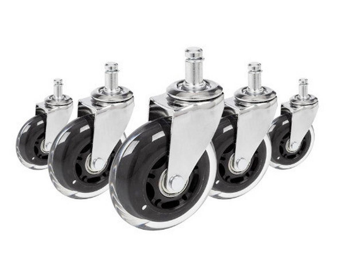 Set Kolesc Za Vrtljivi Stol Rolo Skate, Srebrna, 5-Delni - srebrne barve/prosojno, Basics, kovina/umetna masa (3,6/9,2/7,6cm) - MID.YOU