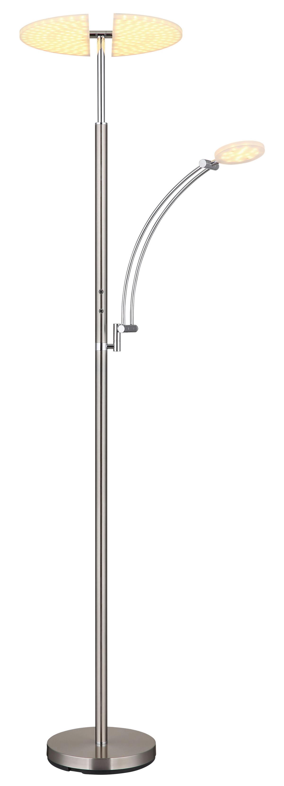 Led Podna Svjetiljka Boja Nikla - bijela/boje nikla, Design, metal/plastika (80/40,5/183cm) - Globo