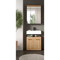 Badezimmer Scout Eiche Artisan 2-teilig - Schwarz/Eiche Artisan, Trend, Glas/Holzwerkstoff (60cm) - MID.YOU