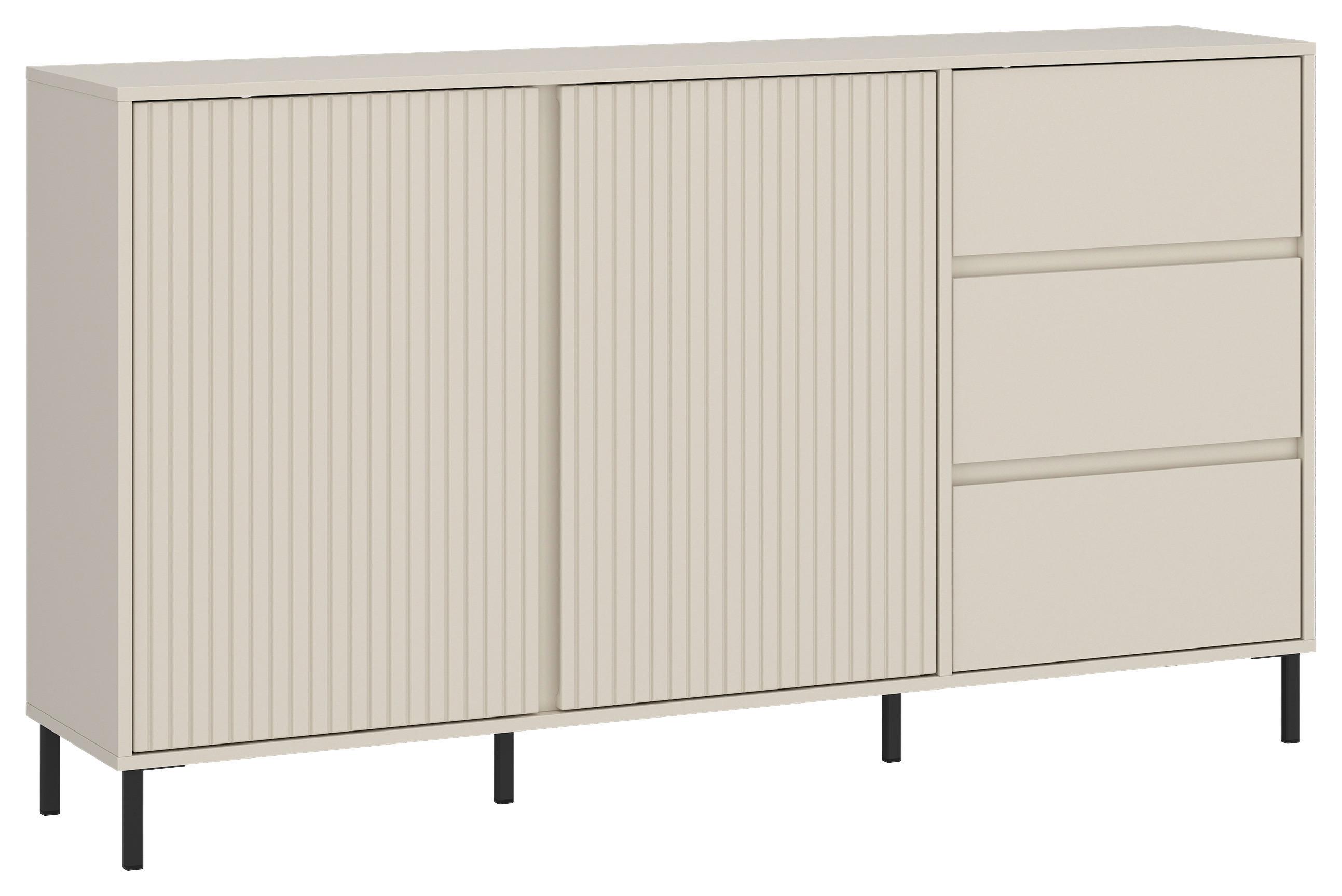 Komoda Avenale, Kašmir - kašmir/črna, Trend, kovina/leseni material (157,8/91,6/40cm)