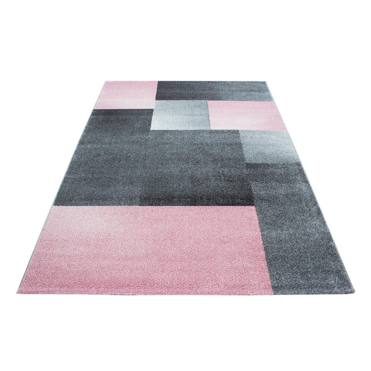 Webteppich Lucca Pink/Grau ca. 120x170cm - Pink, Trend, Textil (120/170cm) - Ayyildiz 