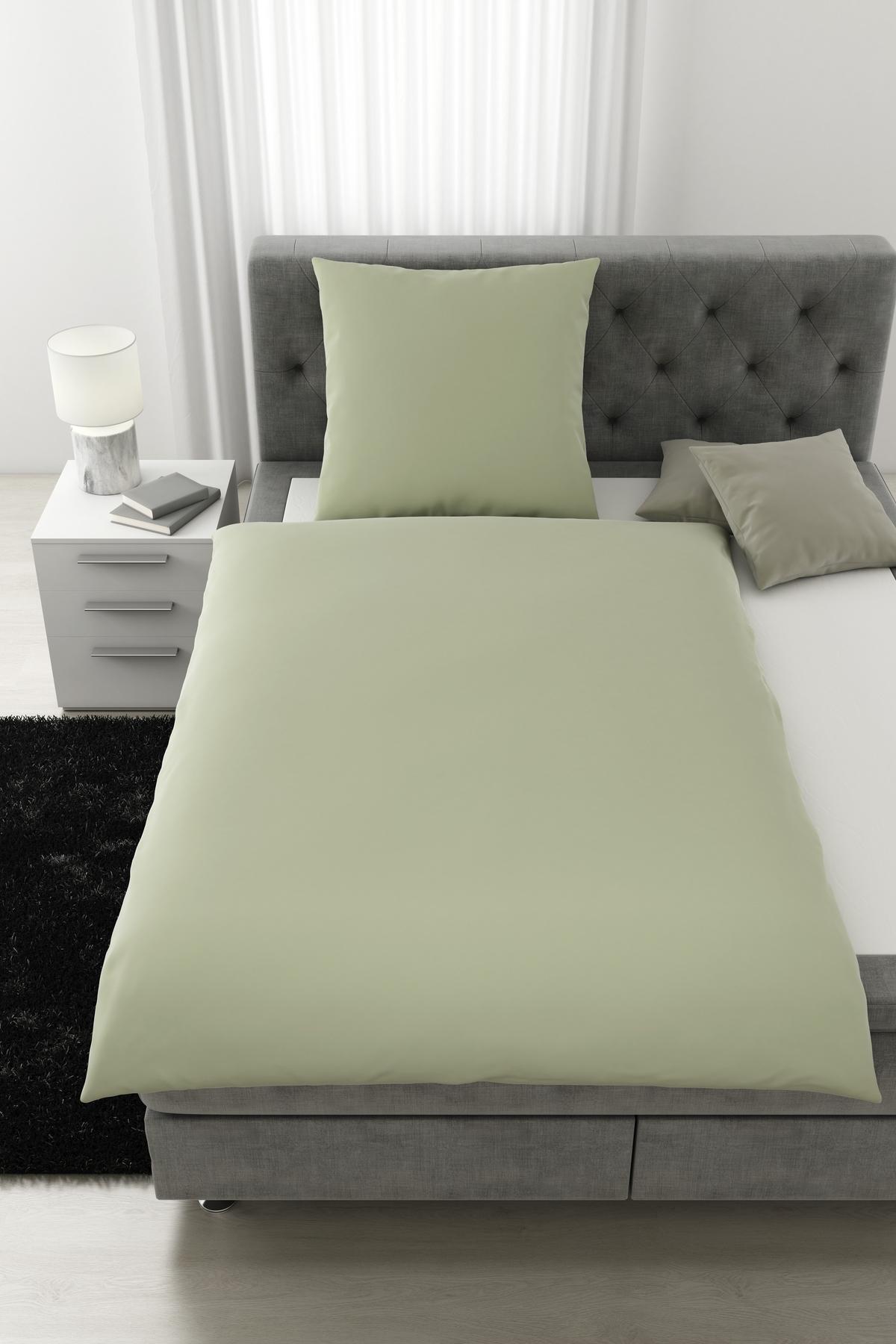 Bettwäsche Alex Uni ca. 135x200cm - Hellgrün, MODERN, Textil (135/200cm) - Premium Living