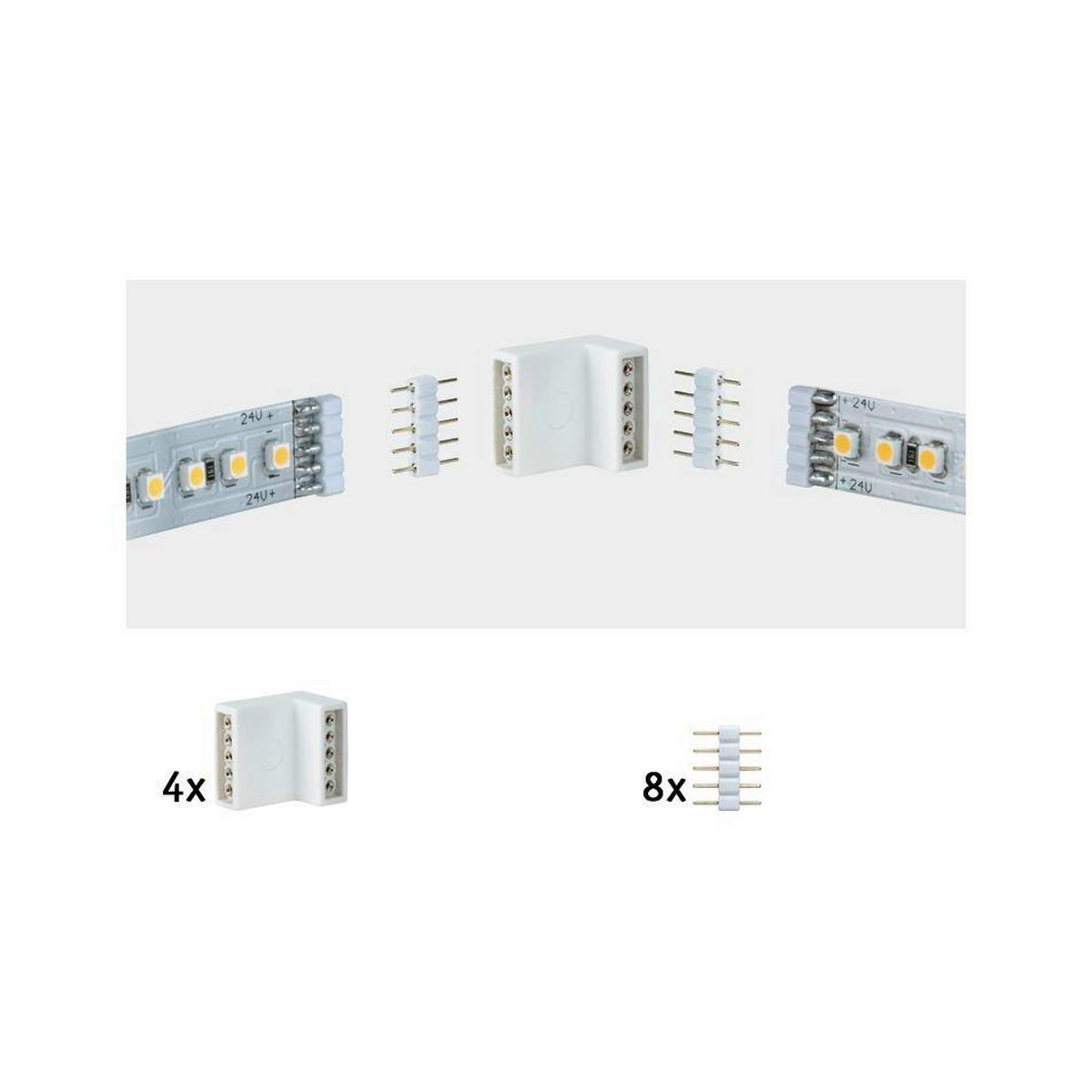 LED-Strip Connector in Weiß max. 144 Watt - Weiß, Basics, Kunststoff (1,7/1,2cm) - Paulmann