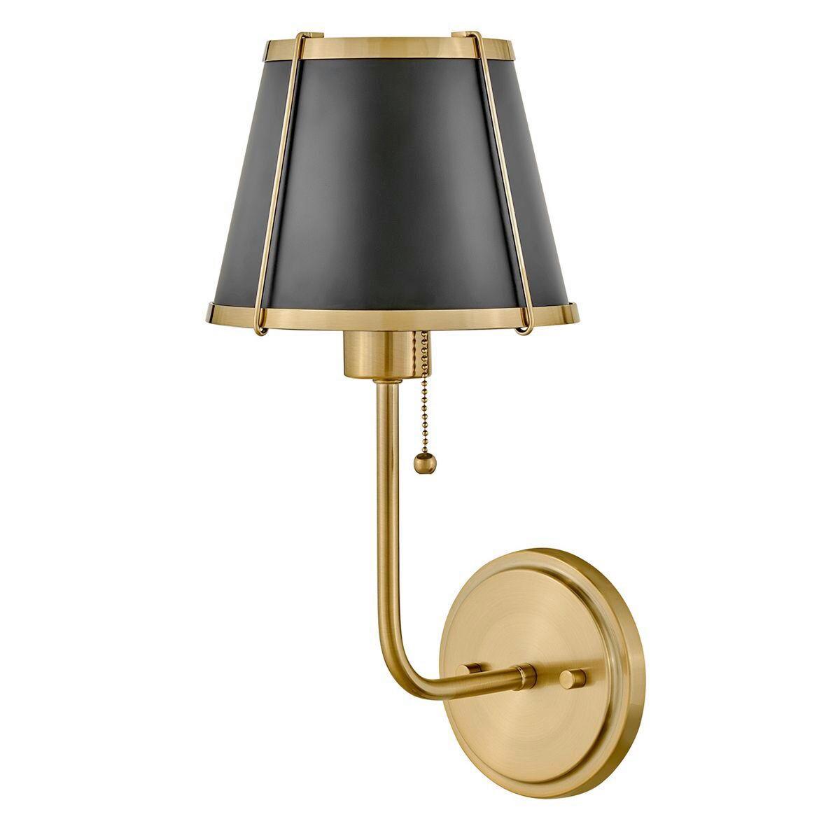 Falilámpa Hk-Clarke1-Br-Bk - fekete/aranyszínű, Konventionell, fém (40/18,4/22,2cm) - Elstead Lighting