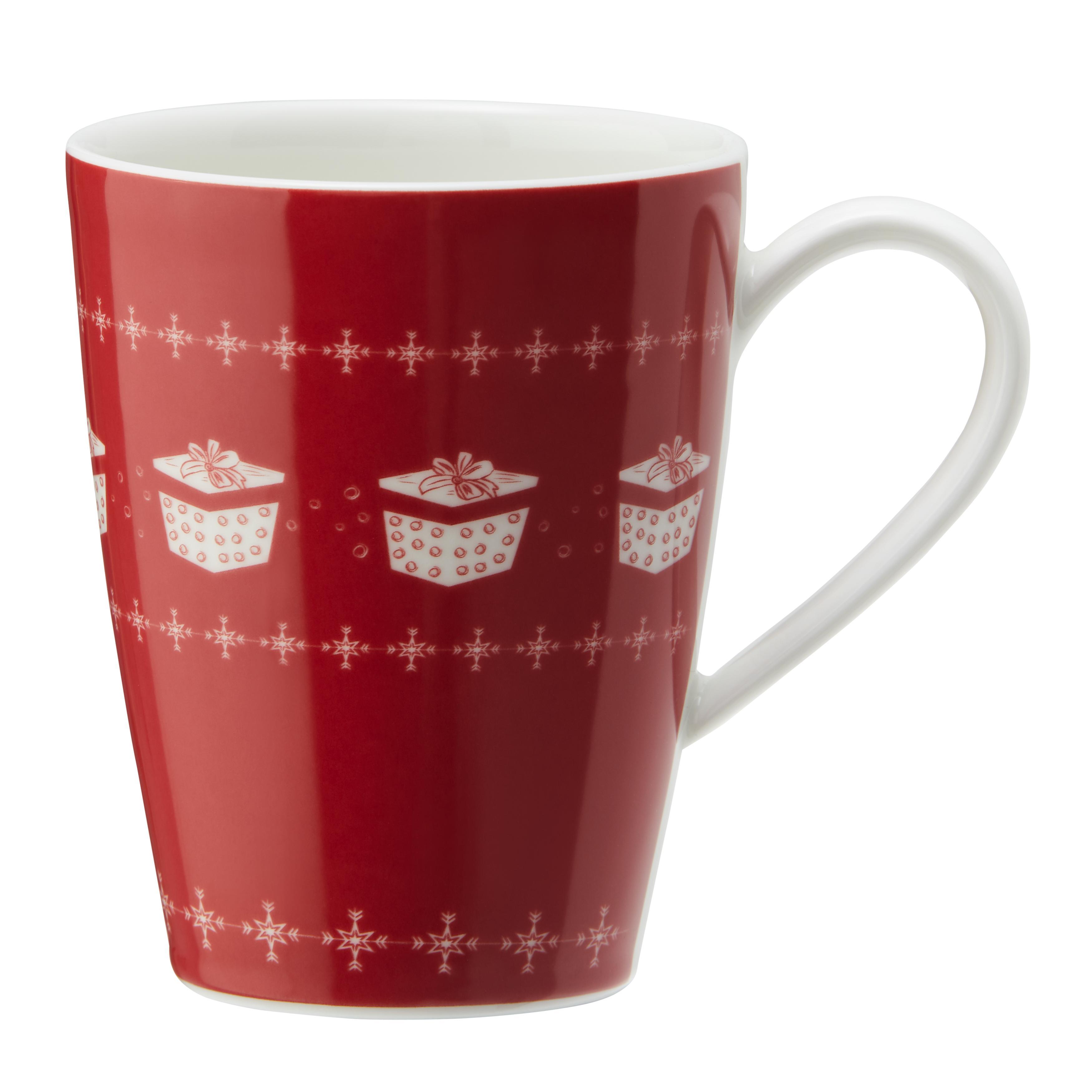 Kaffeebecher aus Porzellan 30 ml ''X-Mas'' - Rot/Weiß, KONVENTIONELL, Keramik - Vivo