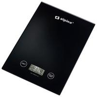 Küchenwaage Alpina Schwarz - Schwarz, MODERN, Kunststoff/Metall (22/15,5/1,7cm) - Alpina 6287