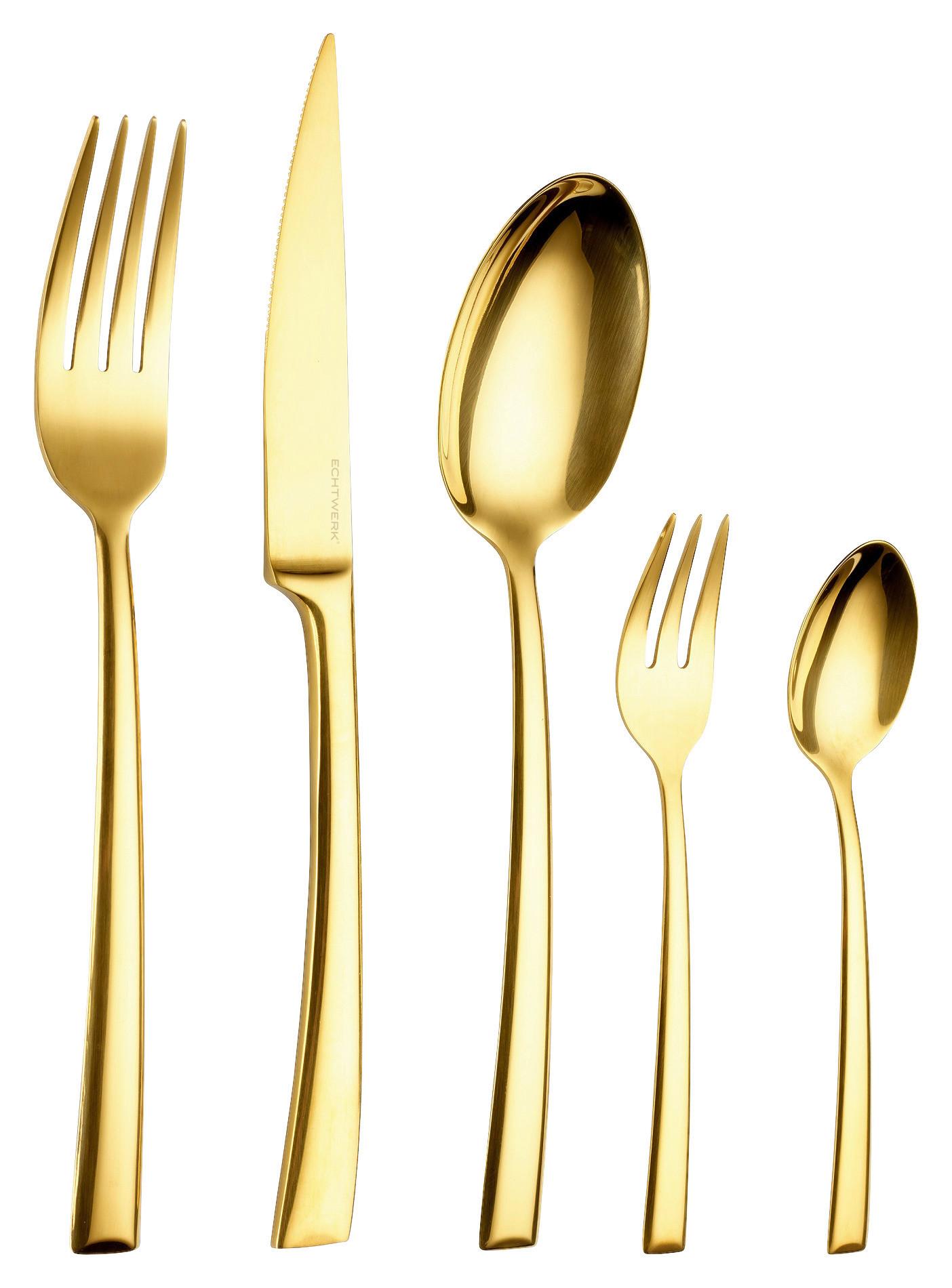 Jedilni Pribor Avelino, 30-Delni - zlate barve, Design, kovina (35,5/25,5/5cm) - Echtwerk