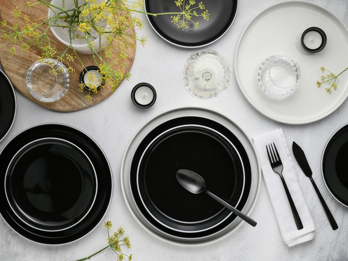 Jedilni Servis Nordic Gourmet, 18-Delni - črna/bela, Basics, keramika - Creatable