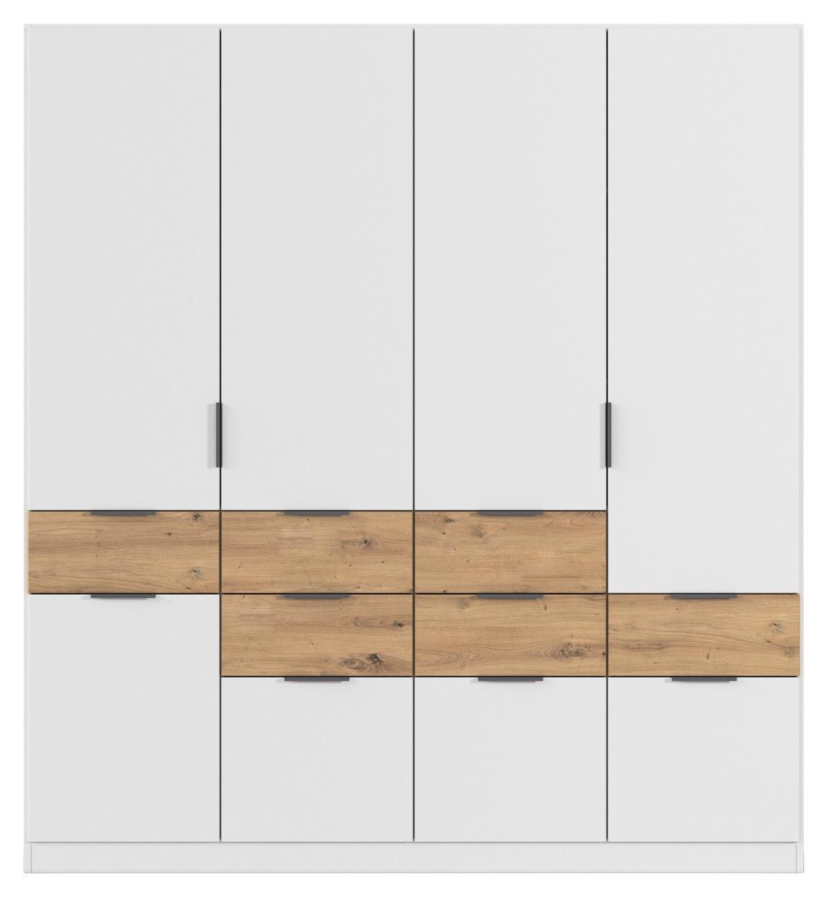 Omara S Klasičnimi Vrati Luca, Bela, Barva Hrasta - siva/bela, Konvencionalno, kovina/leseni material (181/197/54cm) - Xora