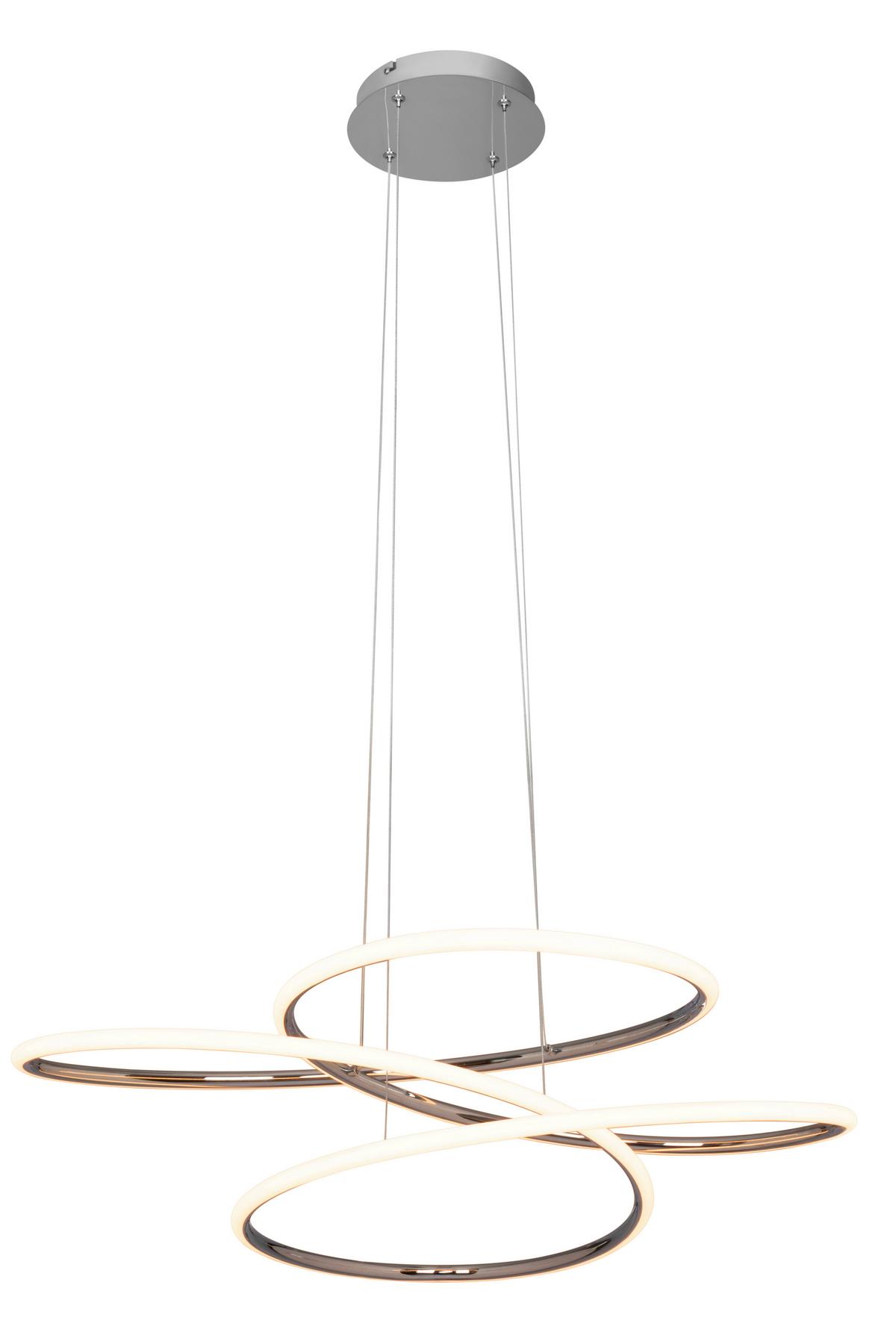 LAMPA WISZĄCA LED BALTIMORE *SBN* - kolor srebrny, Design, tworzywo sztuczne/metal (84,5/150cm) - Novel